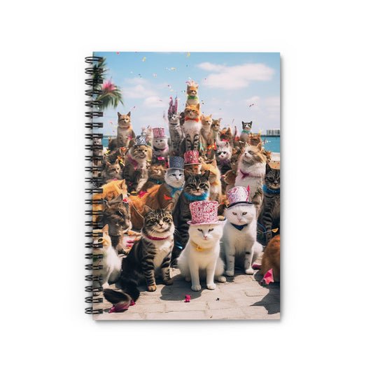 Cats in Party Hats II - Spiral Notebook - Ruled Line