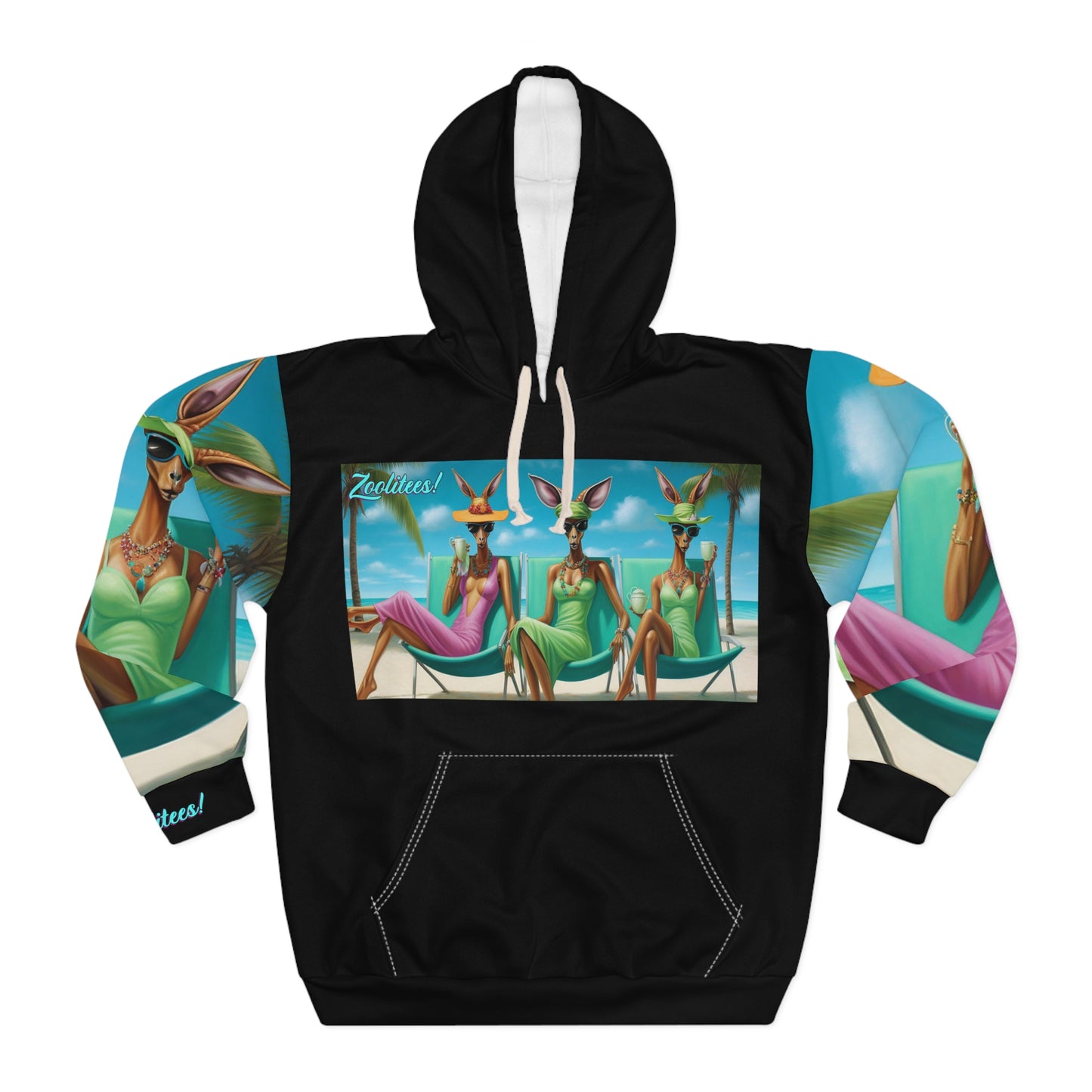 Kangaroo Ladies at the Beach Unisex Pullover Hoodie