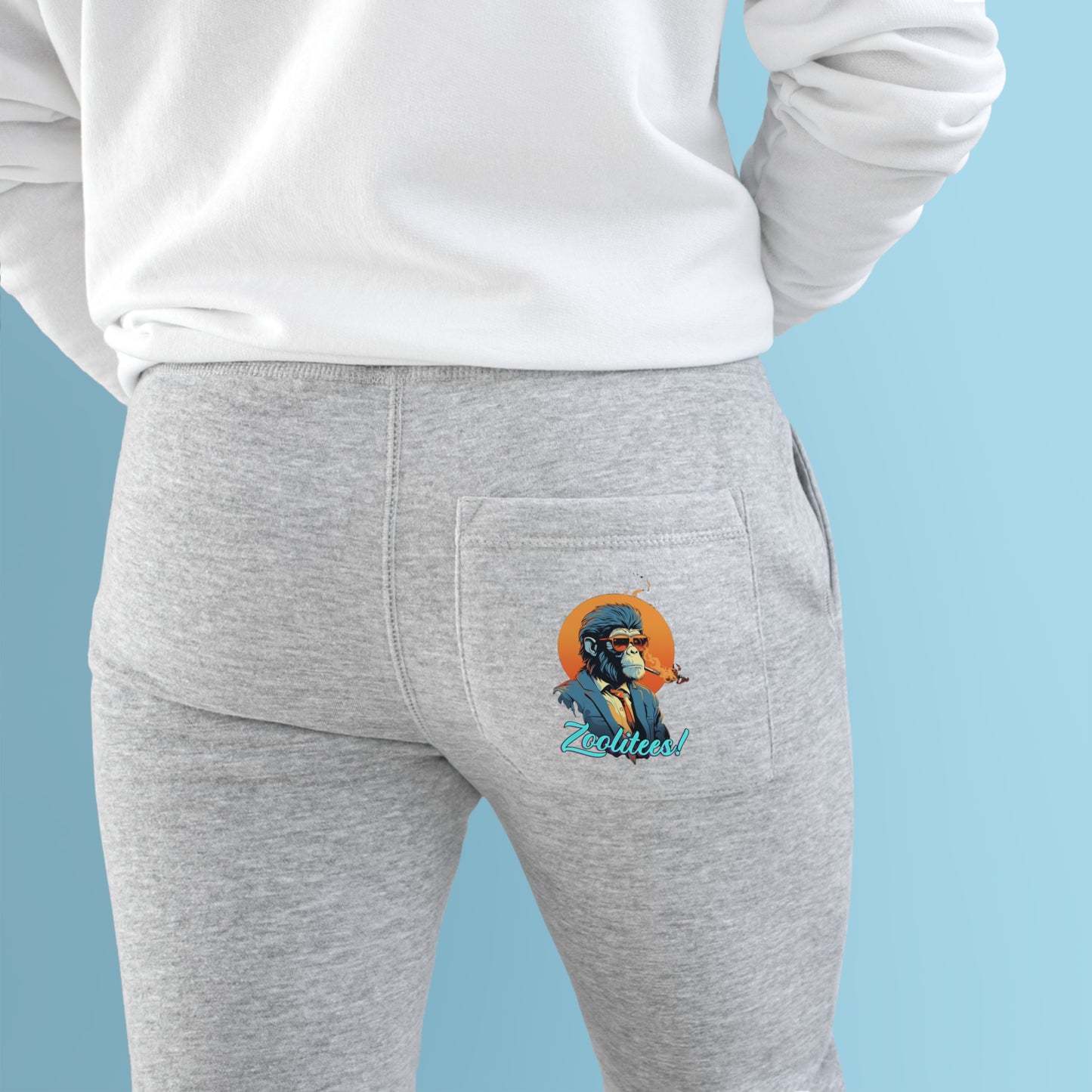 Unisex Smoking Monkey Fleece Joggers