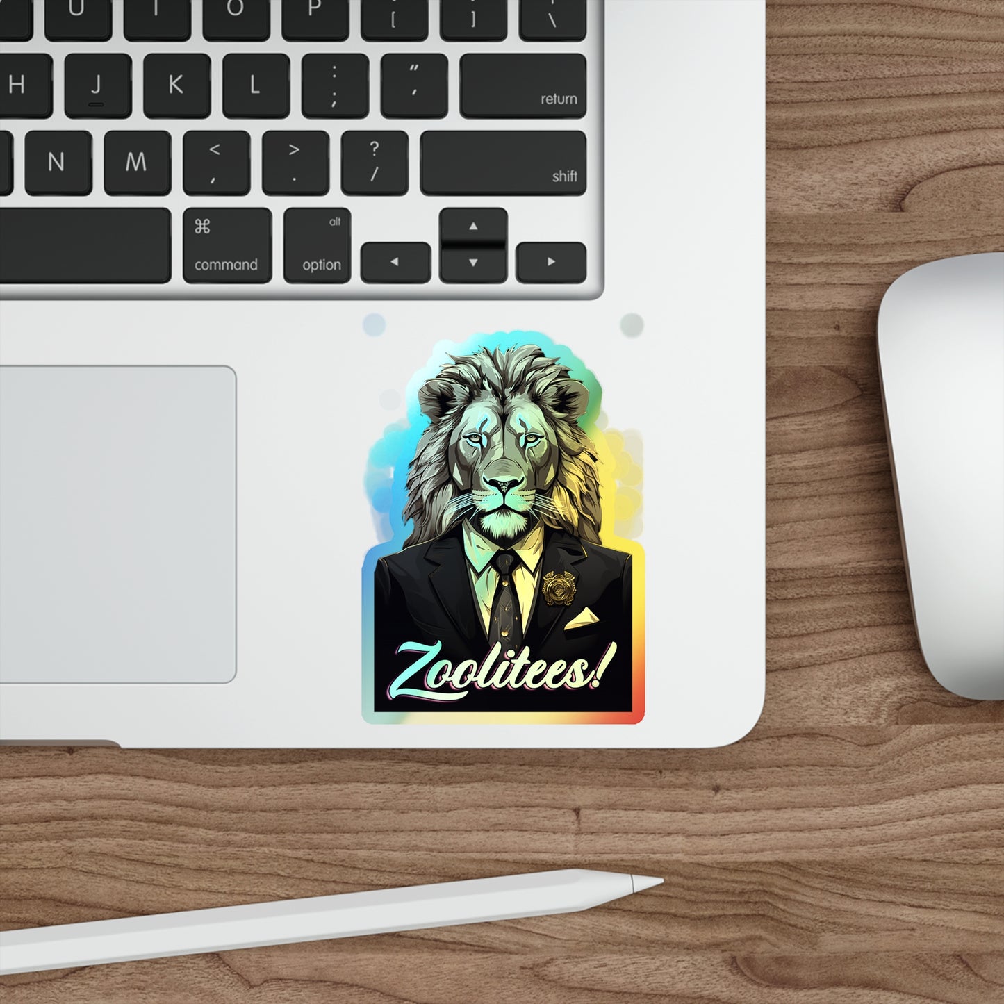 Lion Biz Holographic Die-cut Stickers