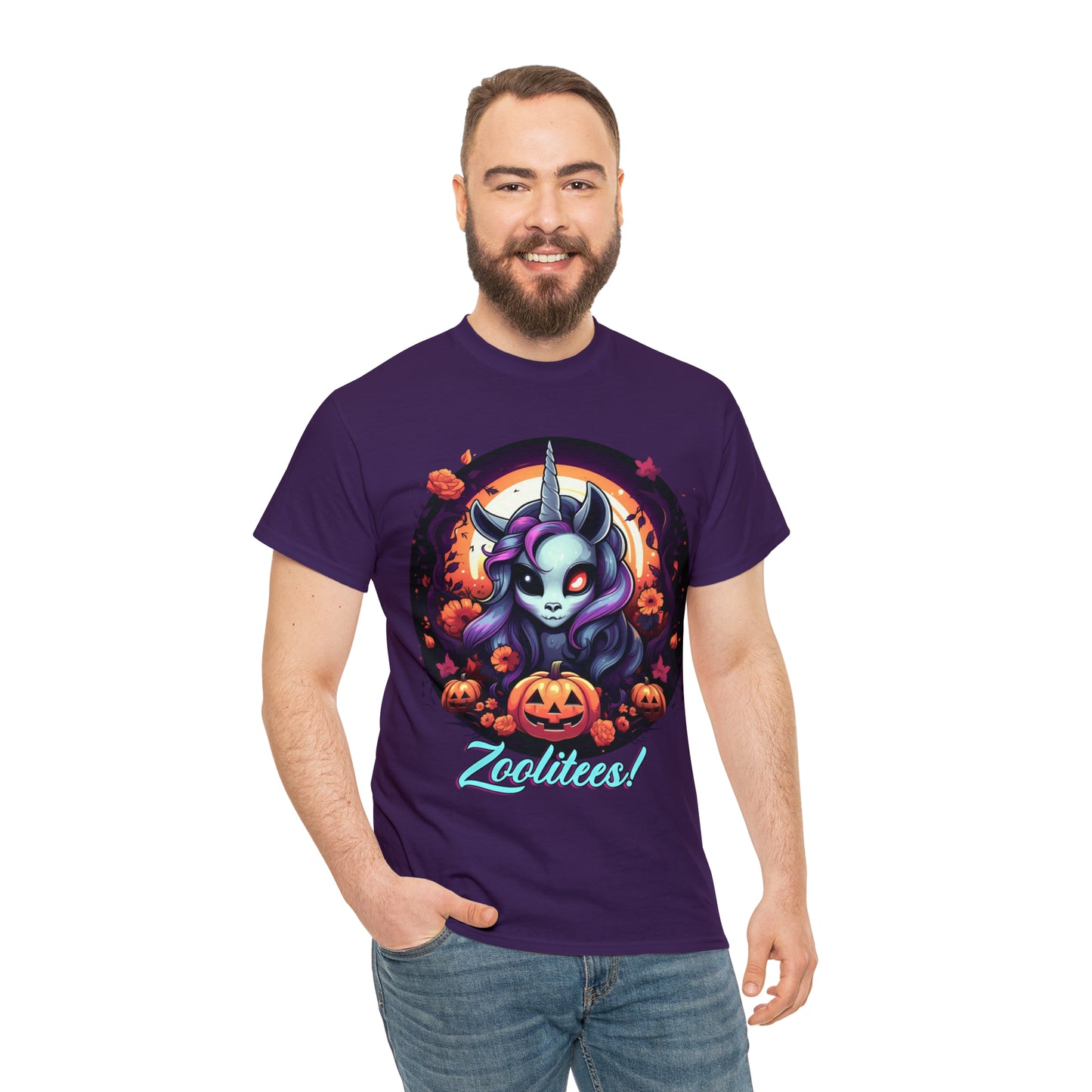 Halloween Unicorn Unisex Heavy Cotton Tee