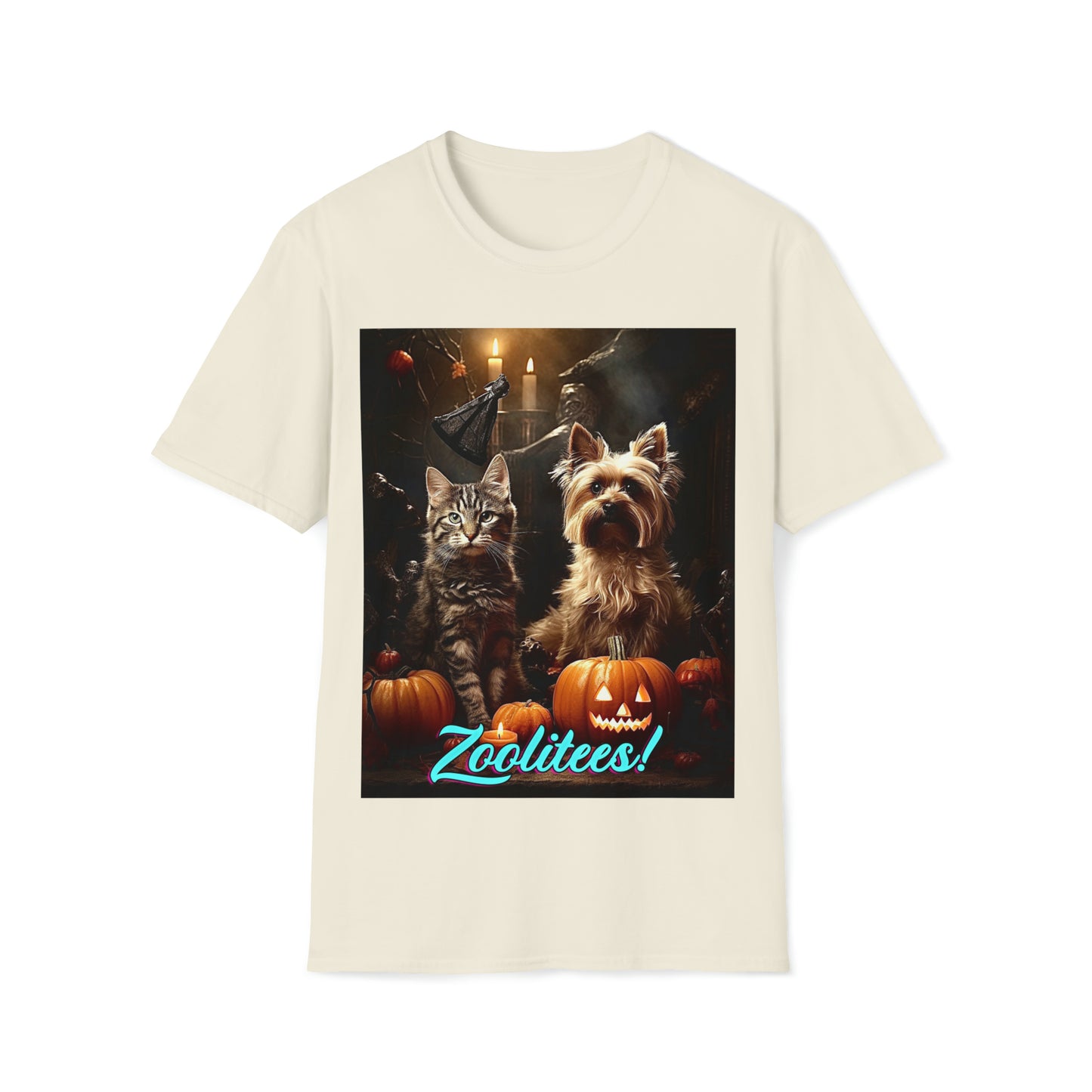 Cat Dog Halloween Unisex Softstyle T-Shirt