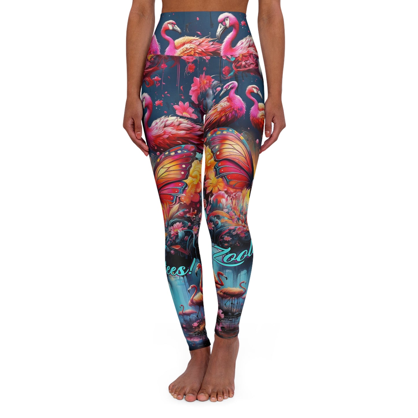 Butterfly Flamingo High Waisted Yoga Leggings