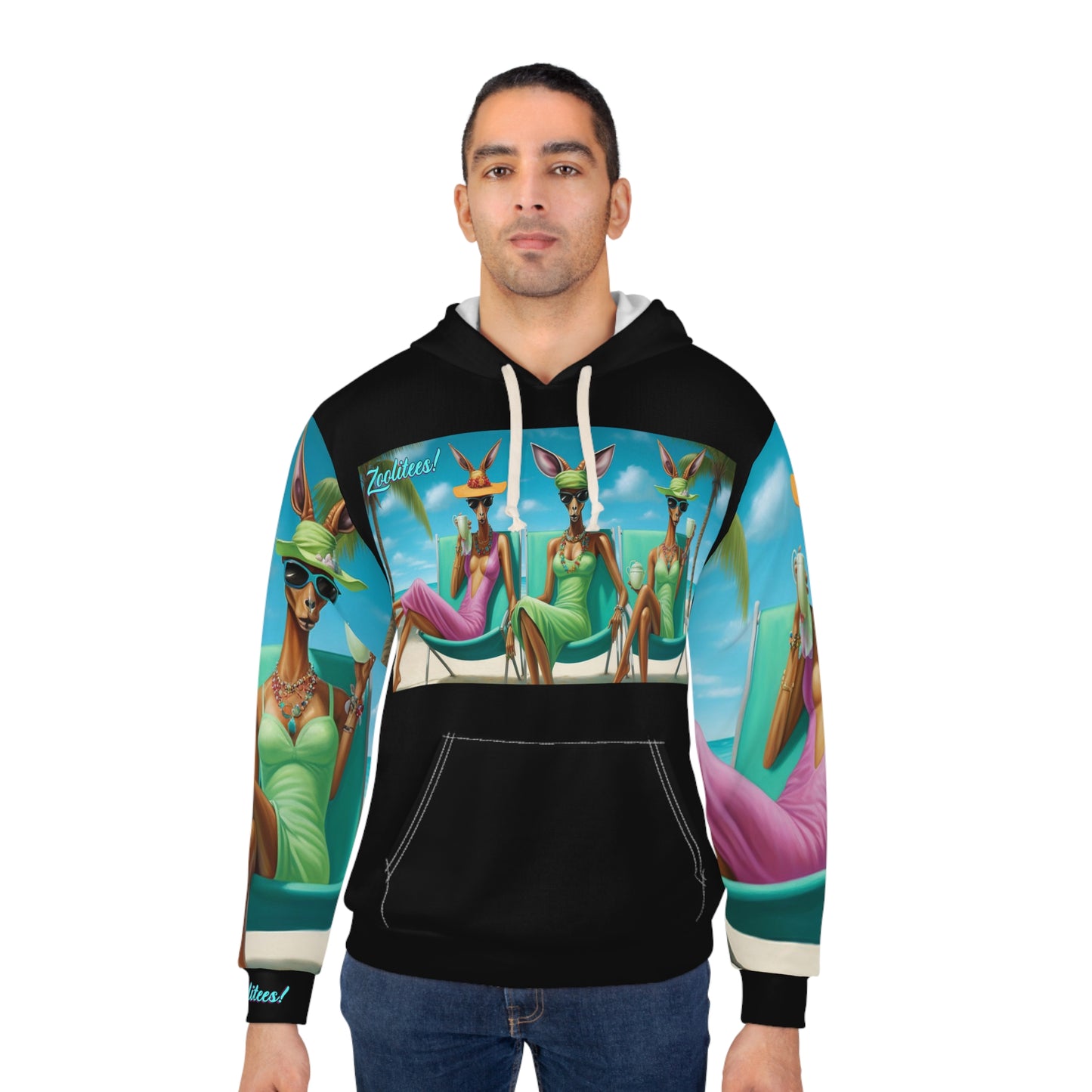 Kangaroo Ladies at the Beach Unisex Pullover Hoodie