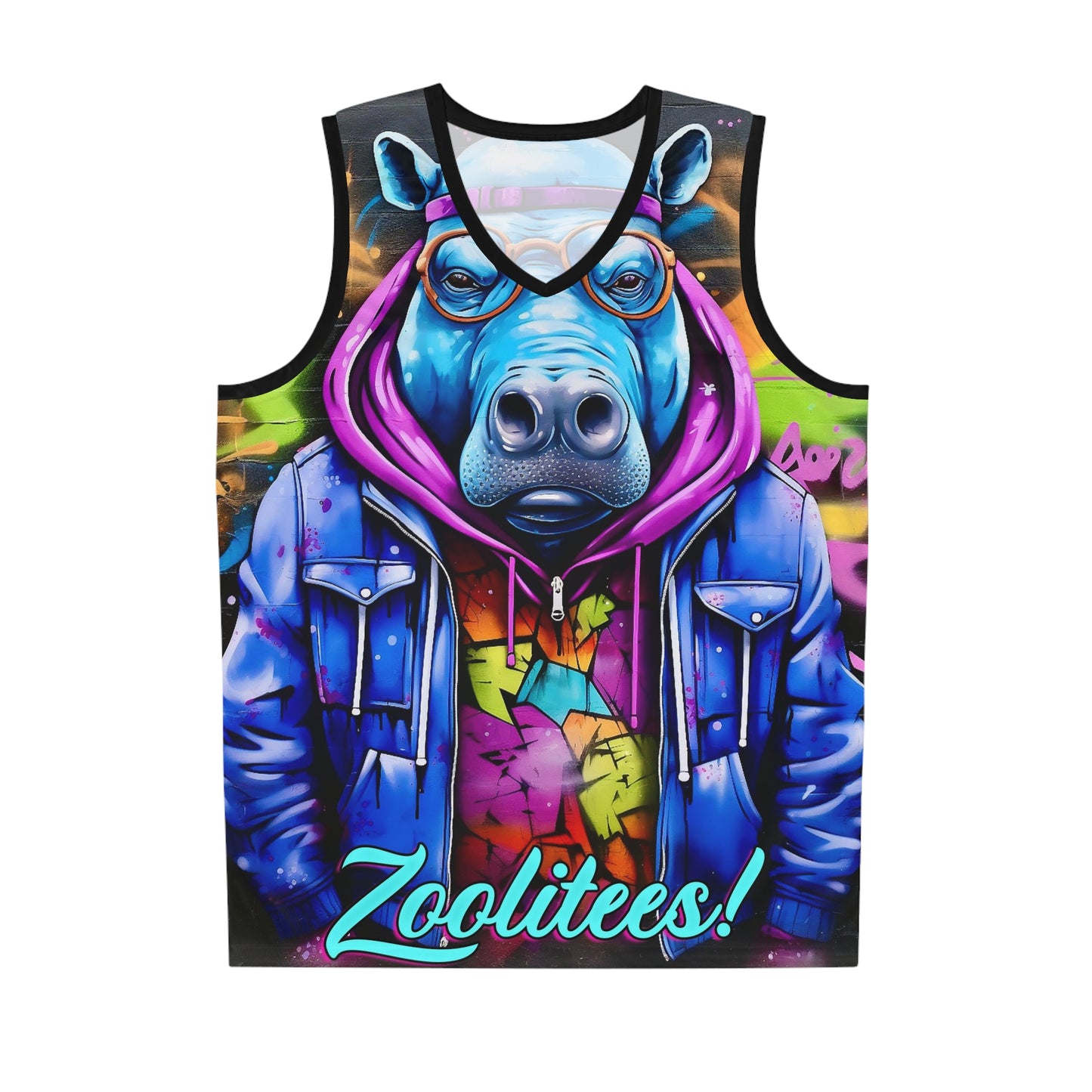 Hip-Hop Hippopotamus Basketball Jersey