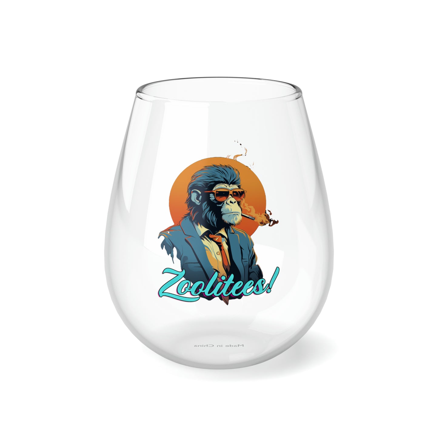 Smoking Monkey Stemless Wine Glass, 11.75oz