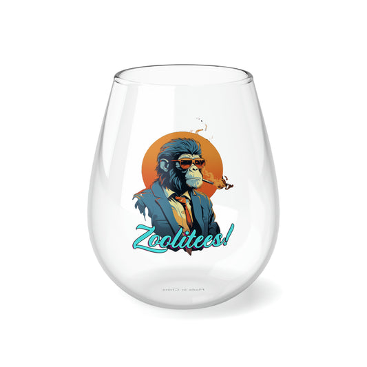 Smoking Monkey Stemless Wine Glass, 11.75oz