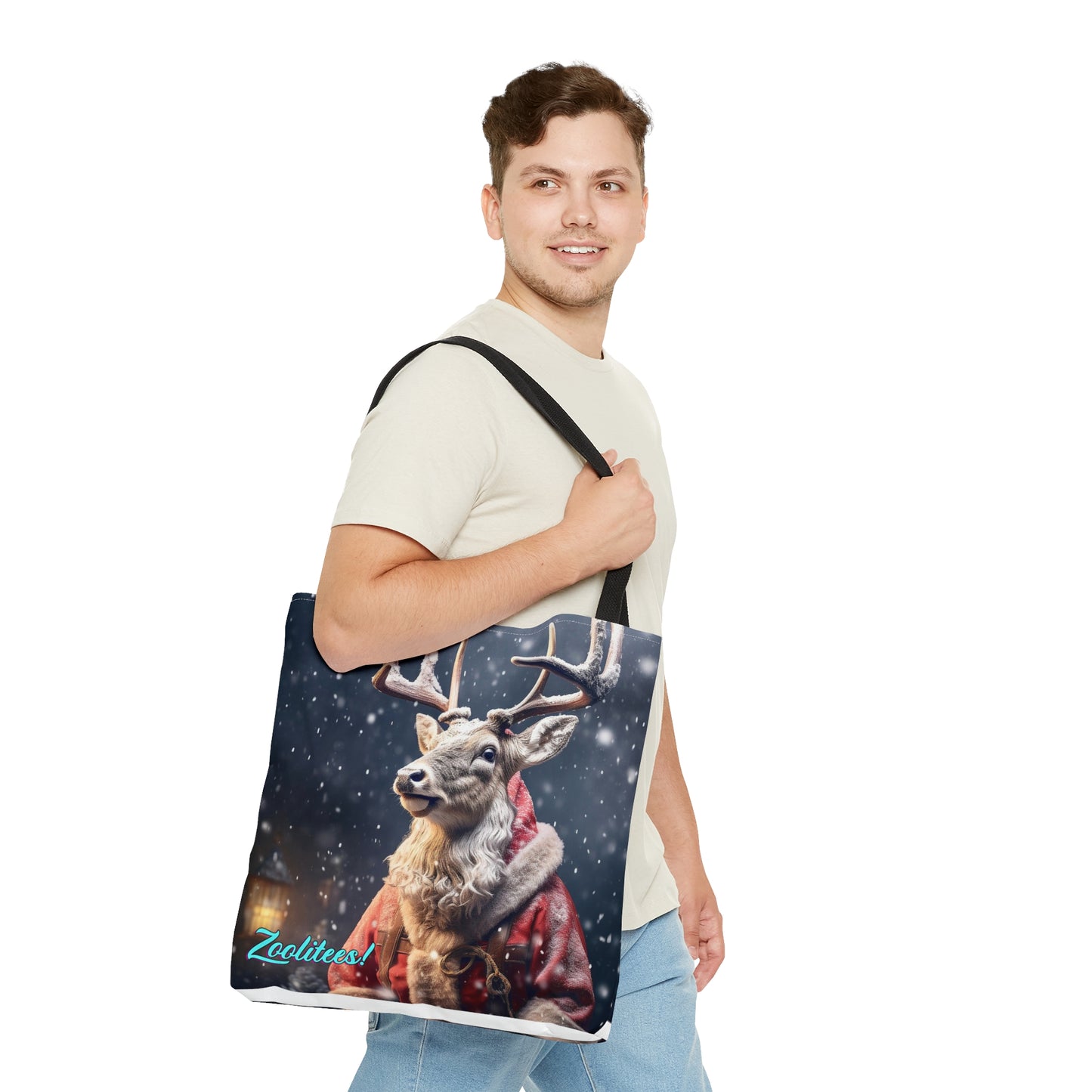 Deer Santa Tote Bag