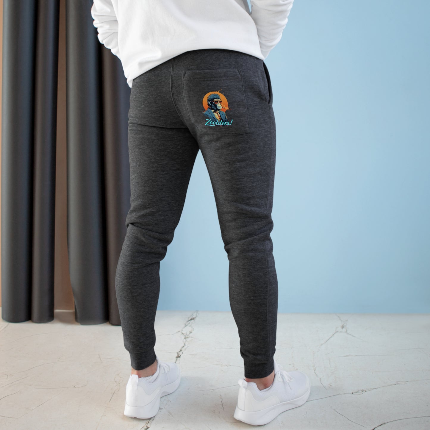 Unisex Smoking Monkey Fleece Joggers