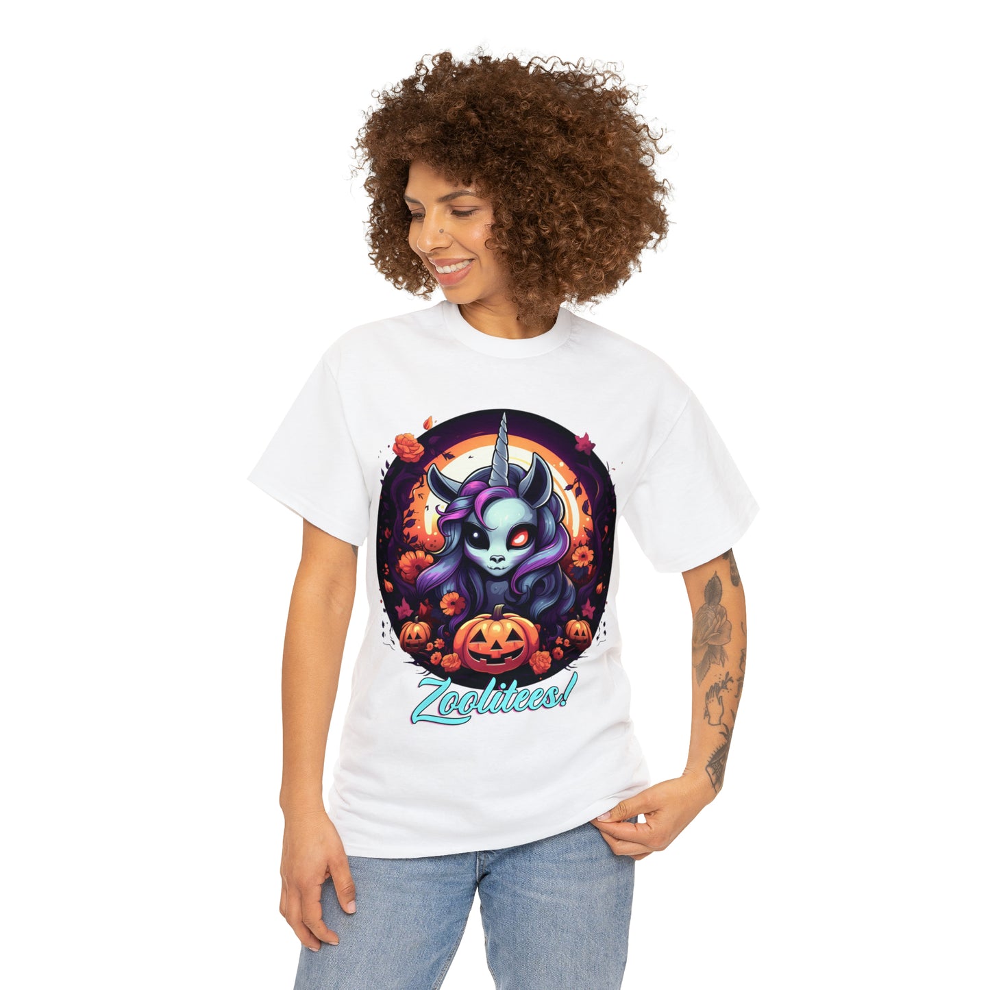 Halloween Unicorn Unisex Heavy Cotton Tee