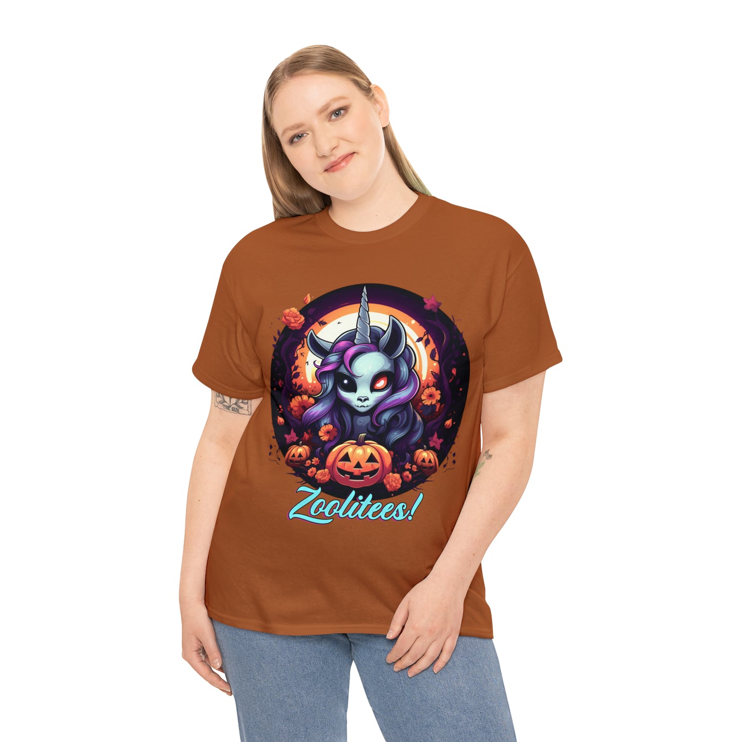 Halloween Unicorn Unisex Heavy Cotton Tee