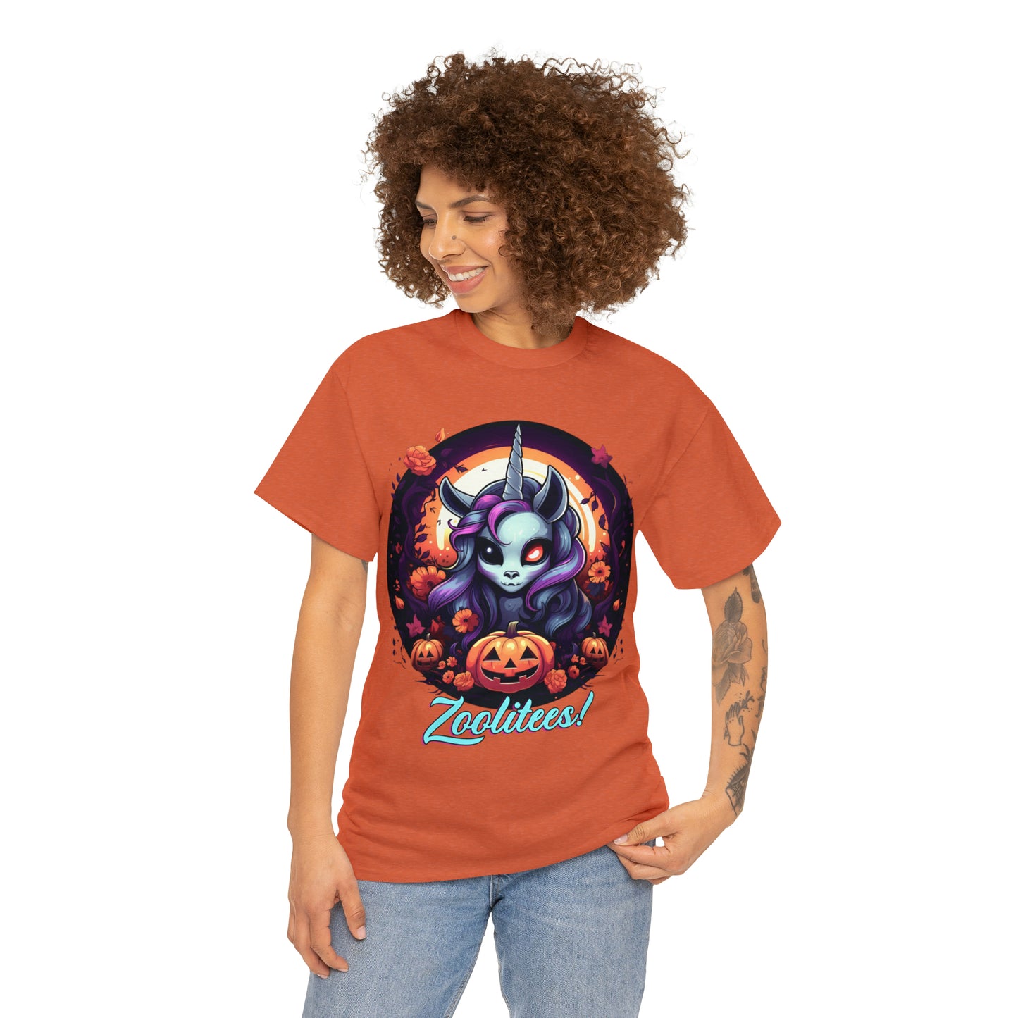 Halloween Unicorn Unisex Heavy Cotton Tee