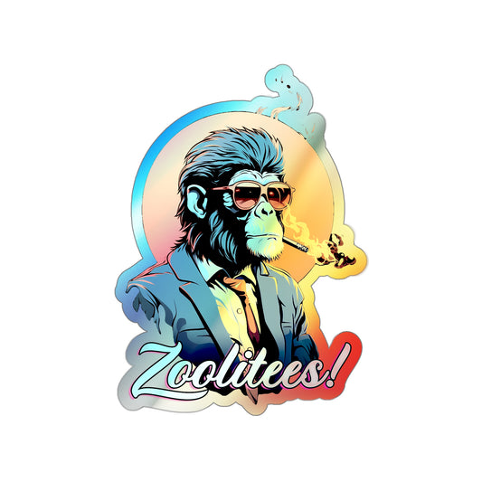 Smokin' Monkey Holographic Die-cut Stickers