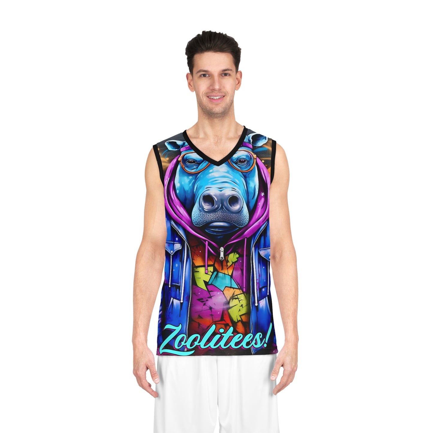 Hip-Hop Hippopotamus Basketball Jersey