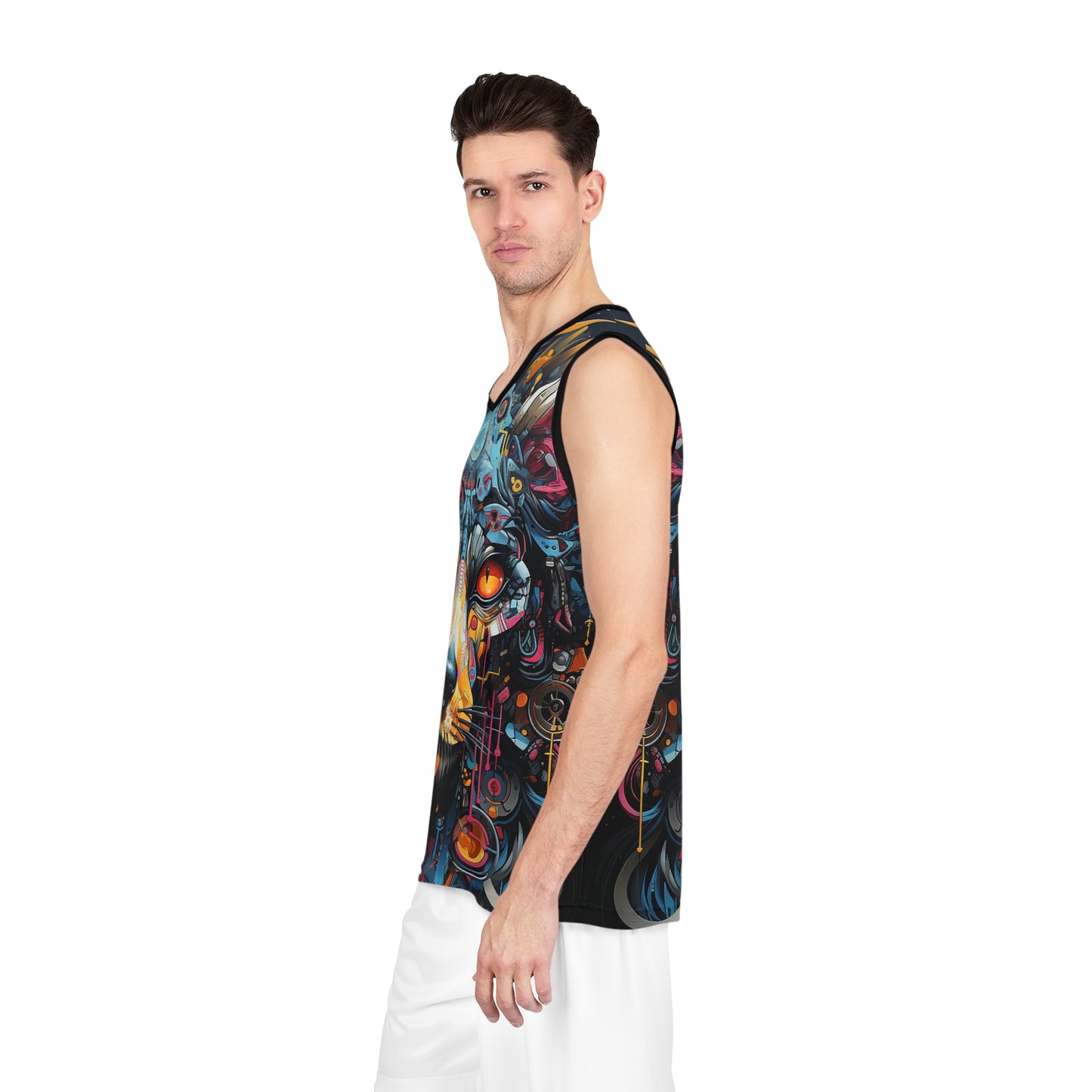 Psychedelic Cat Basketball Jersey