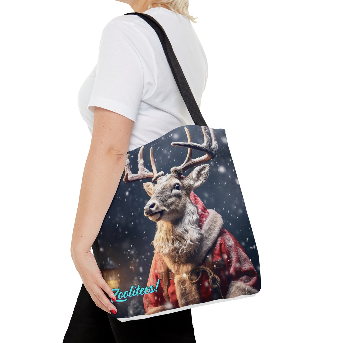 Deer Santa Tote Bag