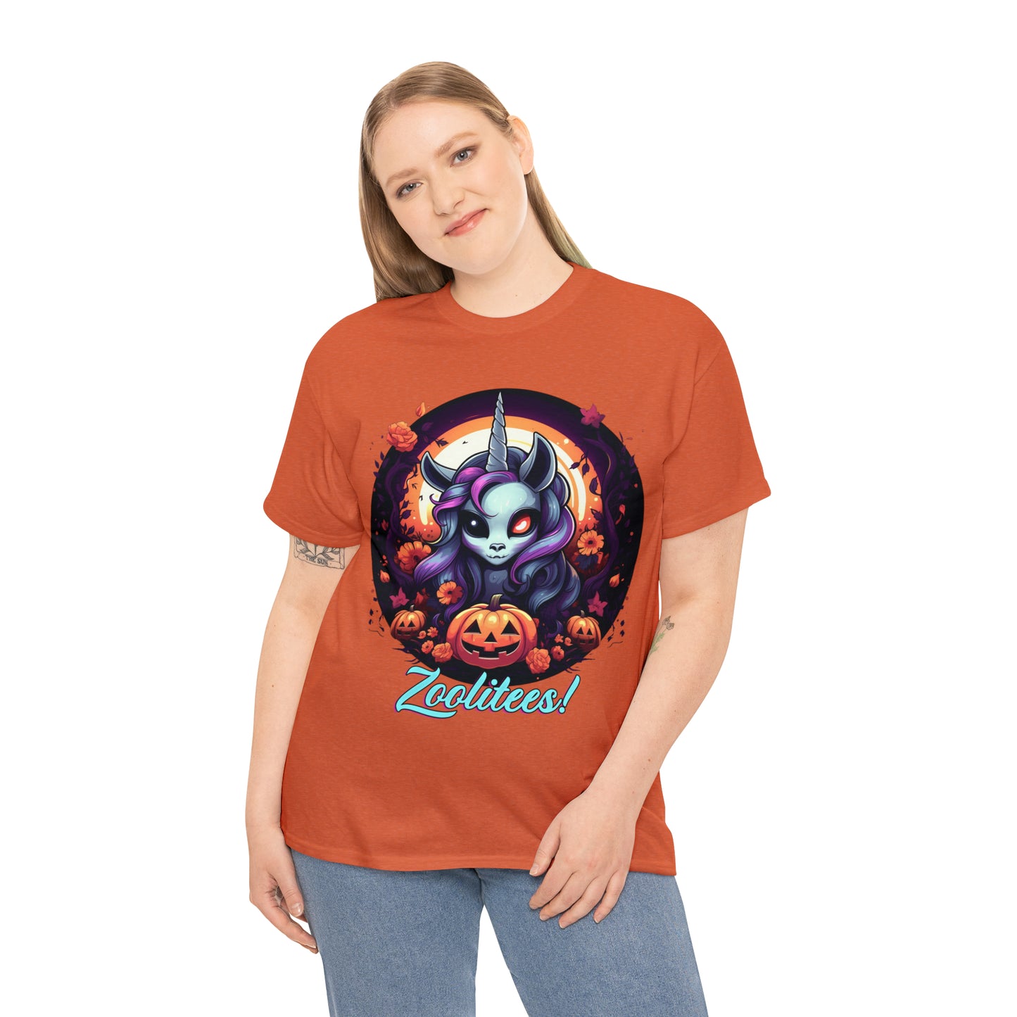 Halloween Unicorn Unisex Heavy Cotton Tee