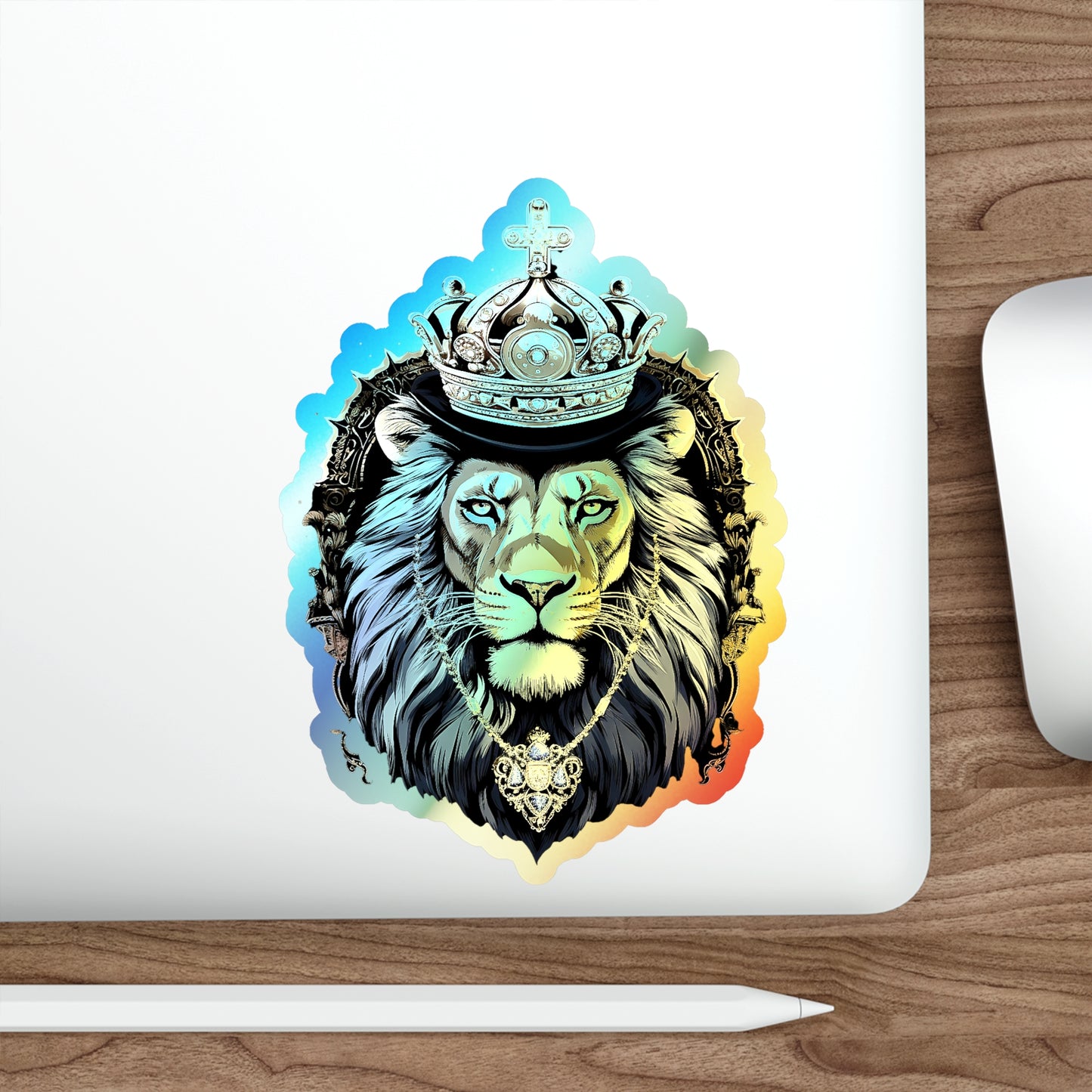 King Lion Holographic Die-cut Stickers