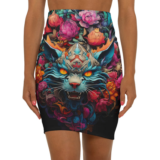 Cat Power Women's Mini Skirt (AOP)