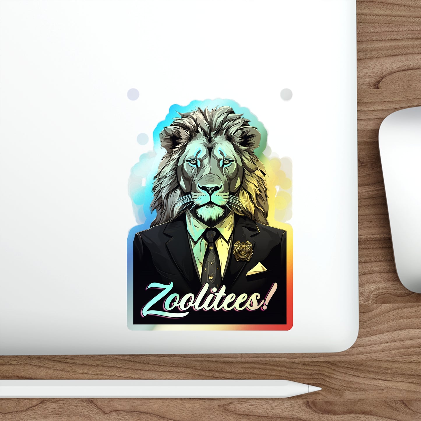 Lion Biz Holographic Die-cut Stickers