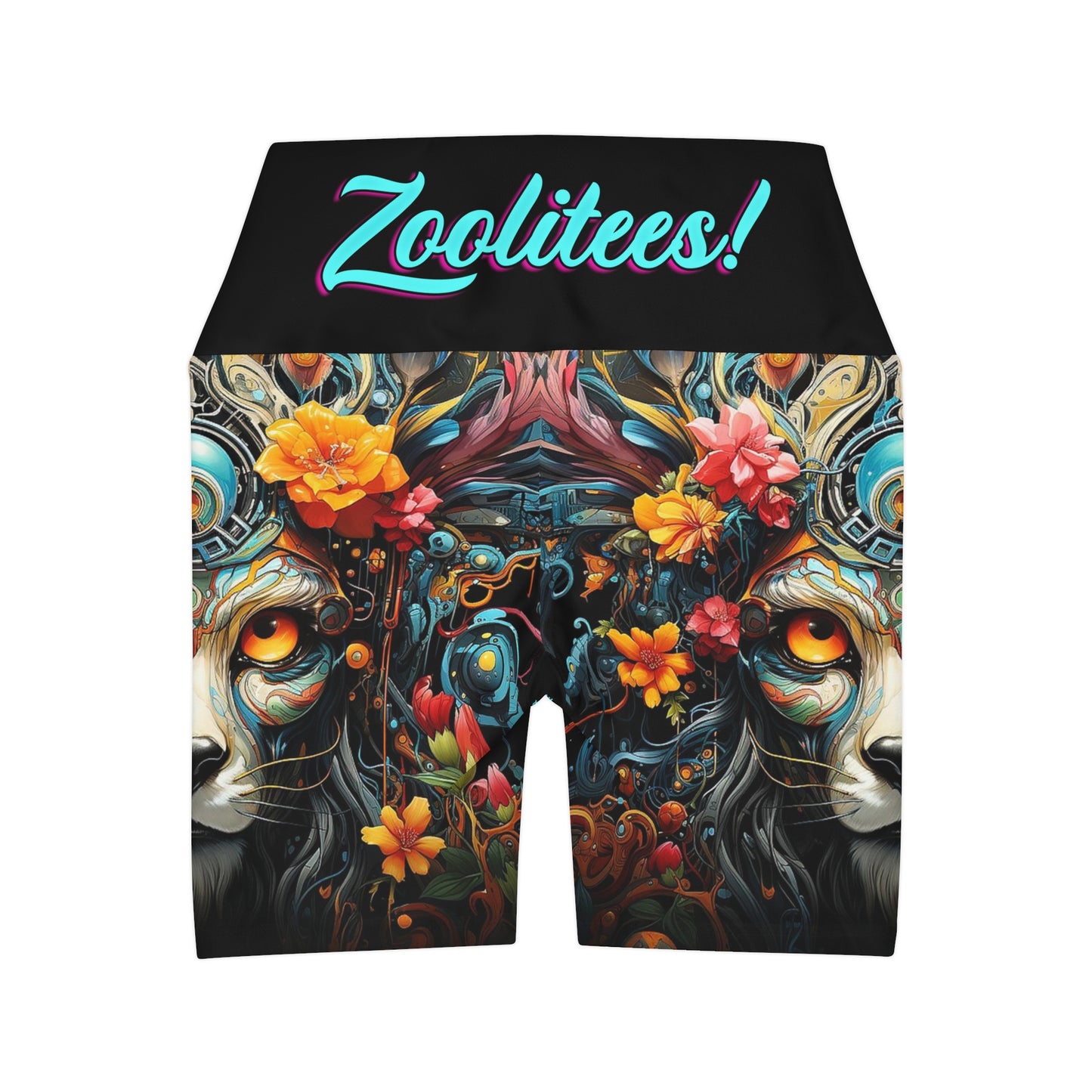 Focused Lion High Waisted Yoga Shorts