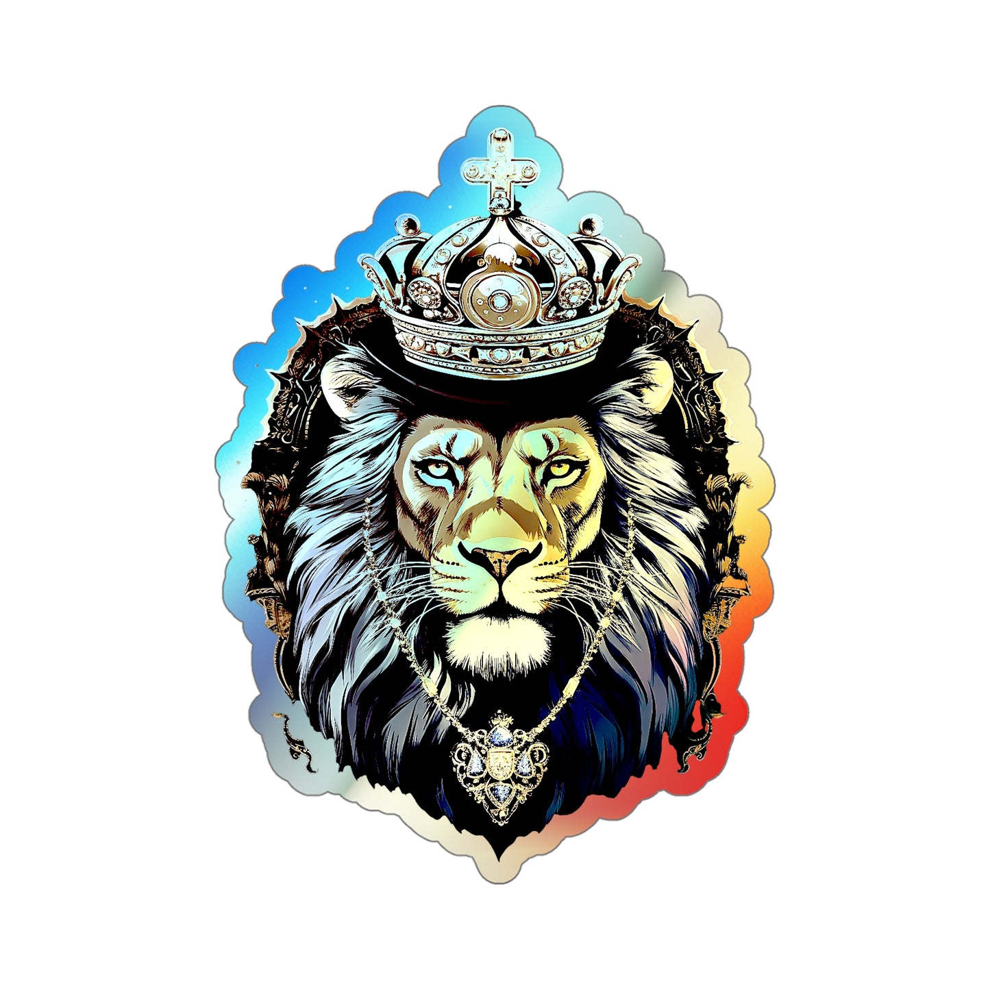 King Lion Holographic Die-cut Stickers