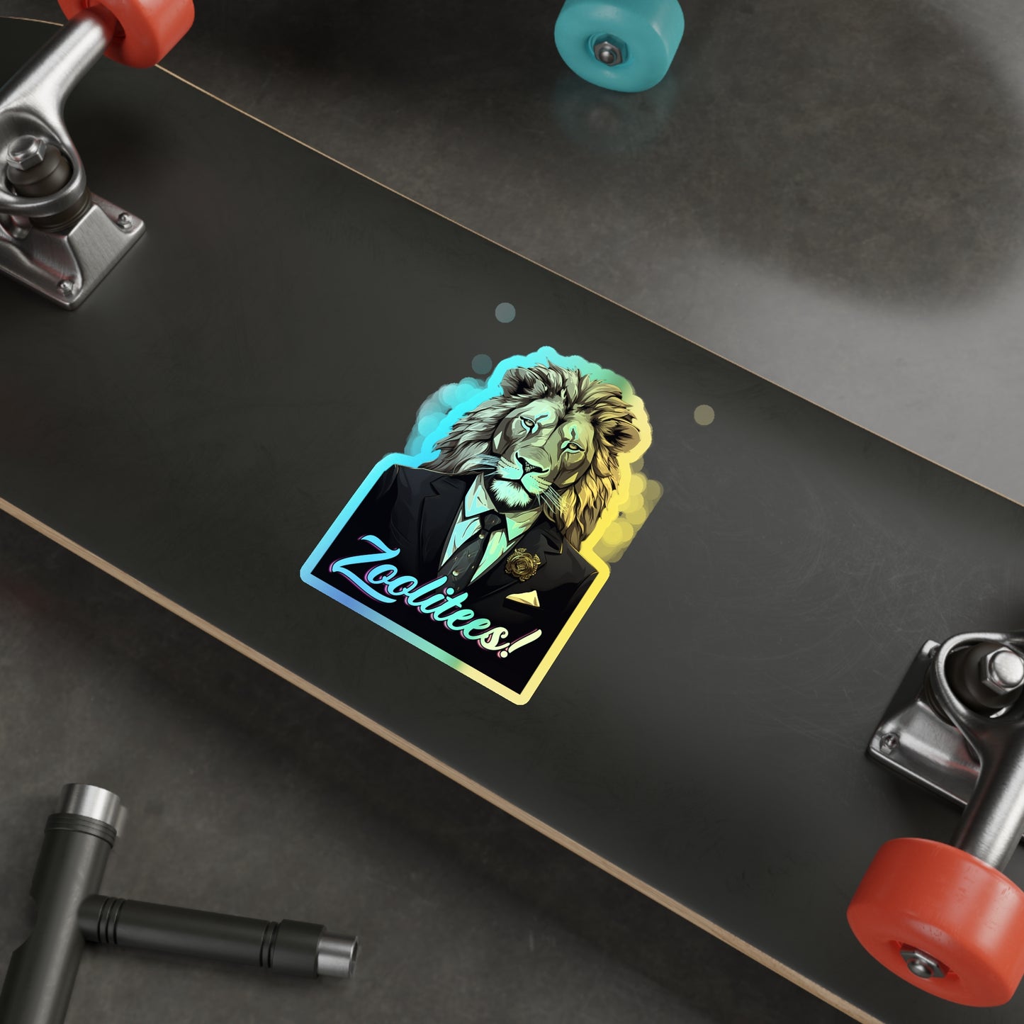 Lion Biz Holographic Die-cut Stickers