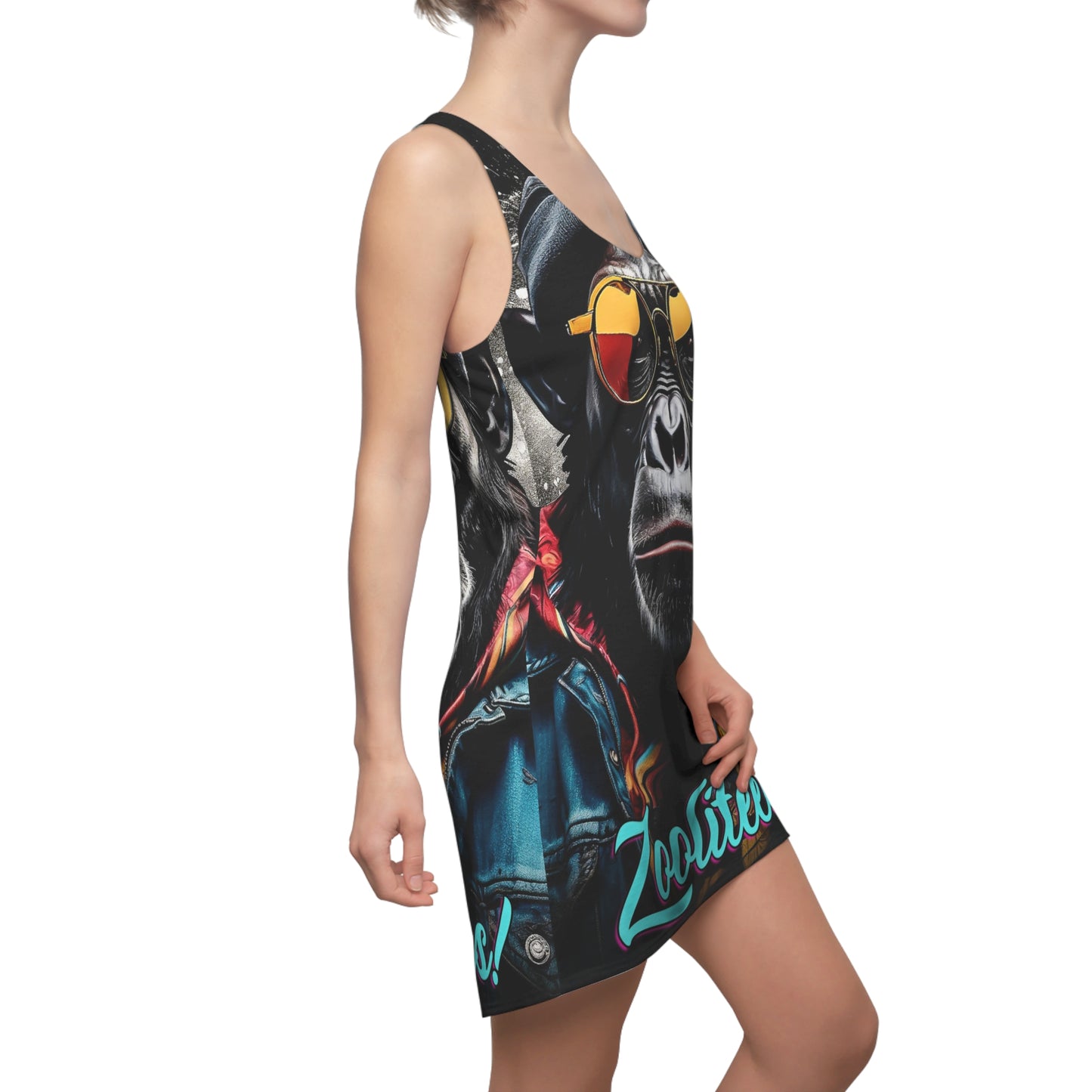 Aviator Monkey Women's Cut & Sew Racerback Dress