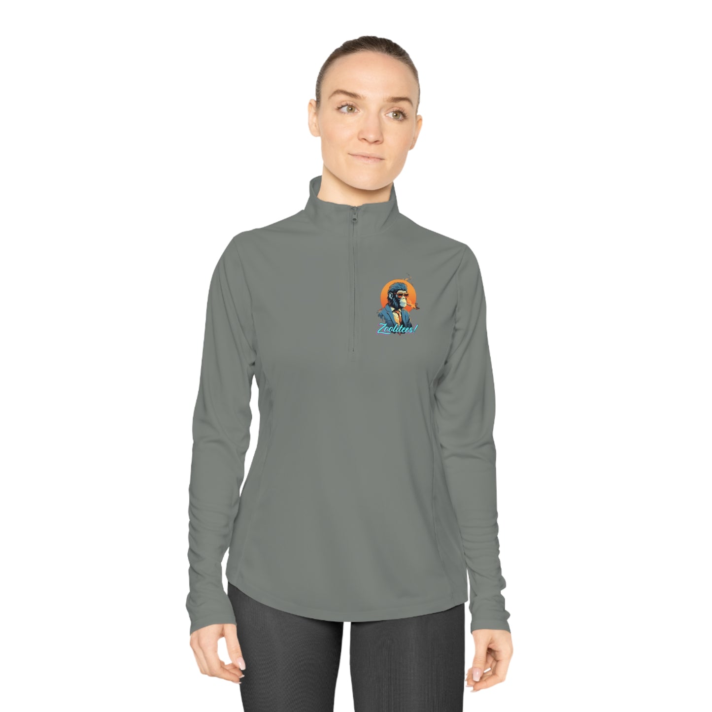 Smoking Monkey Ladies Quarter-Zip Pullover