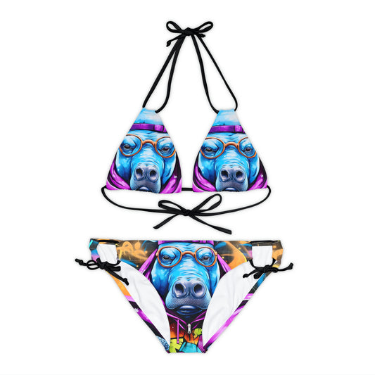 Hip-Hop Hippopotamus Bikini Set