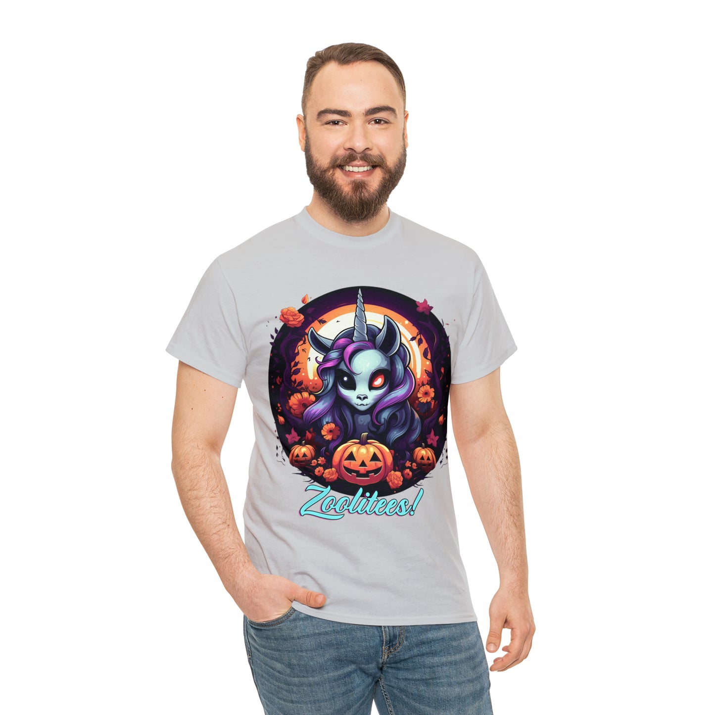 Halloween Unicorn Unisex Heavy Cotton Tee