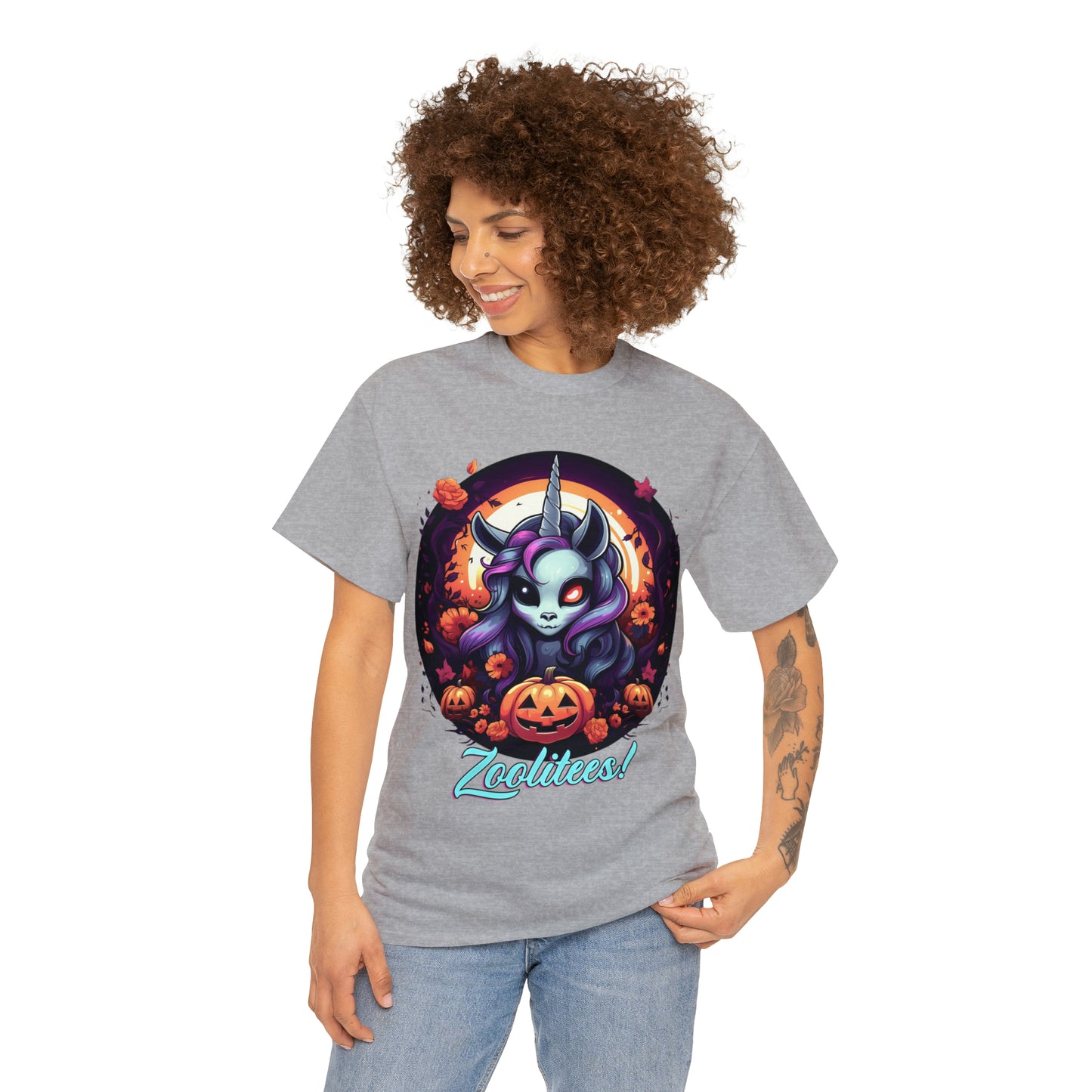 Halloween Unicorn Unisex Heavy Cotton Tee