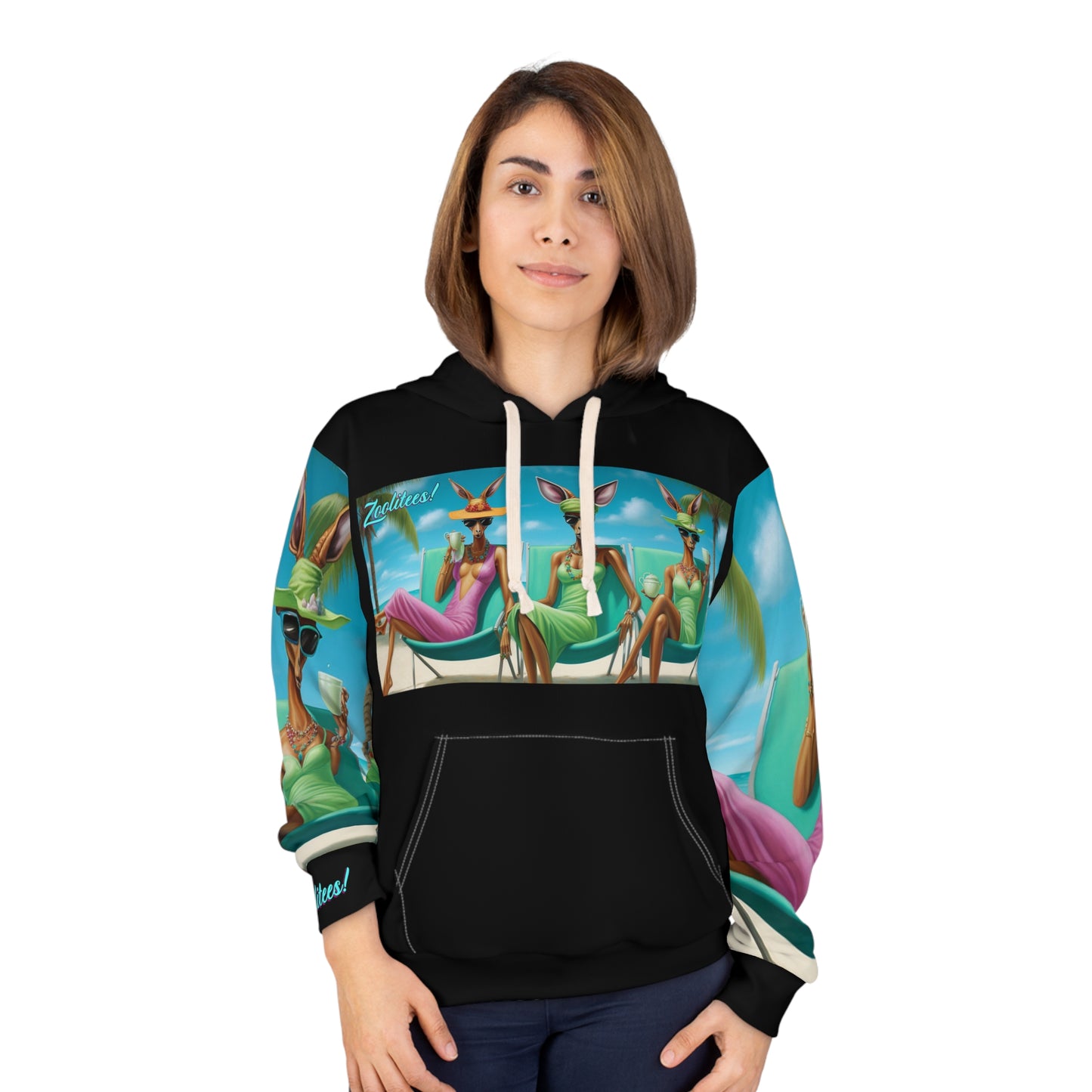 Kangaroo Ladies at the Beach Unisex Pullover Hoodie