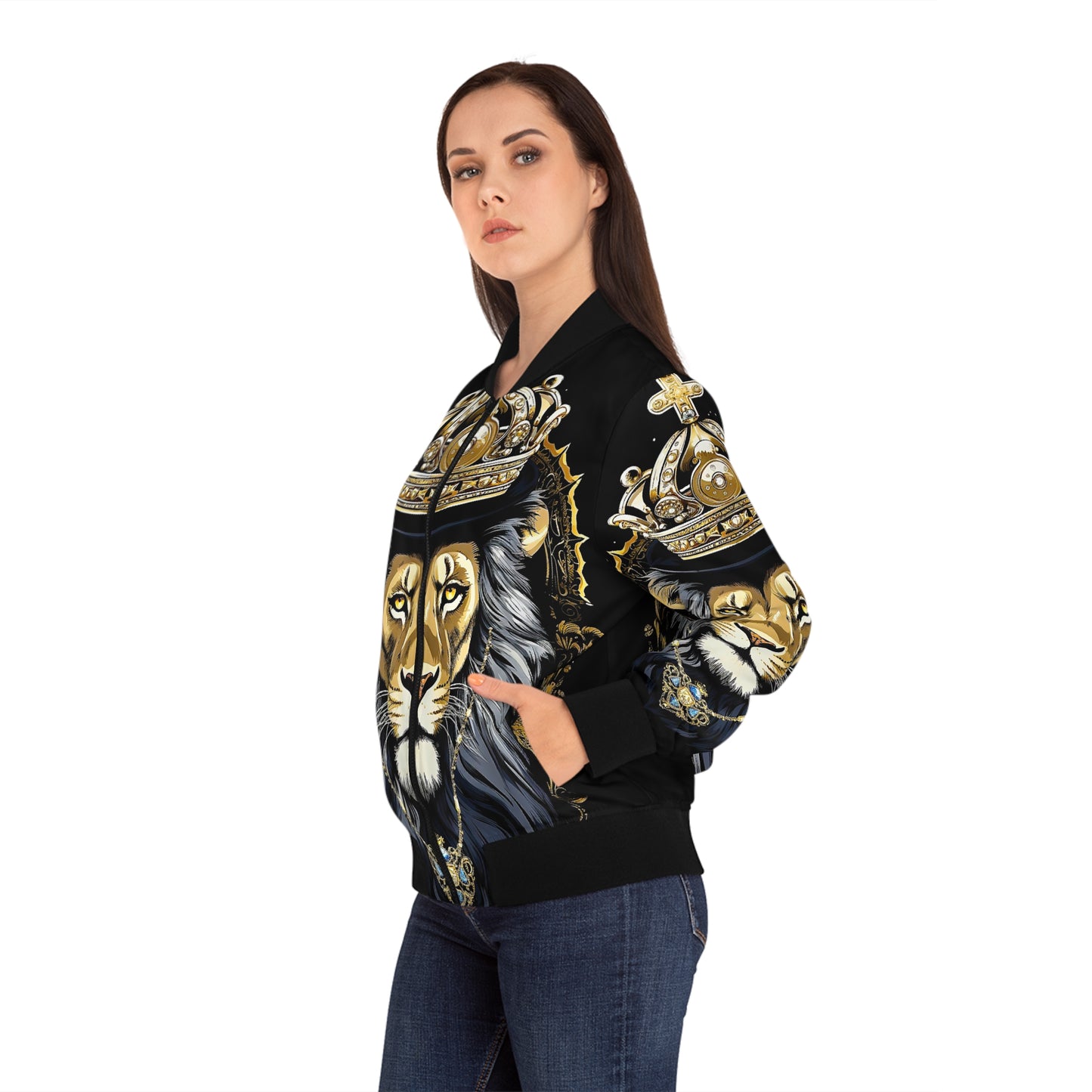 Women's King Lion Bomber Jacket (AOP)