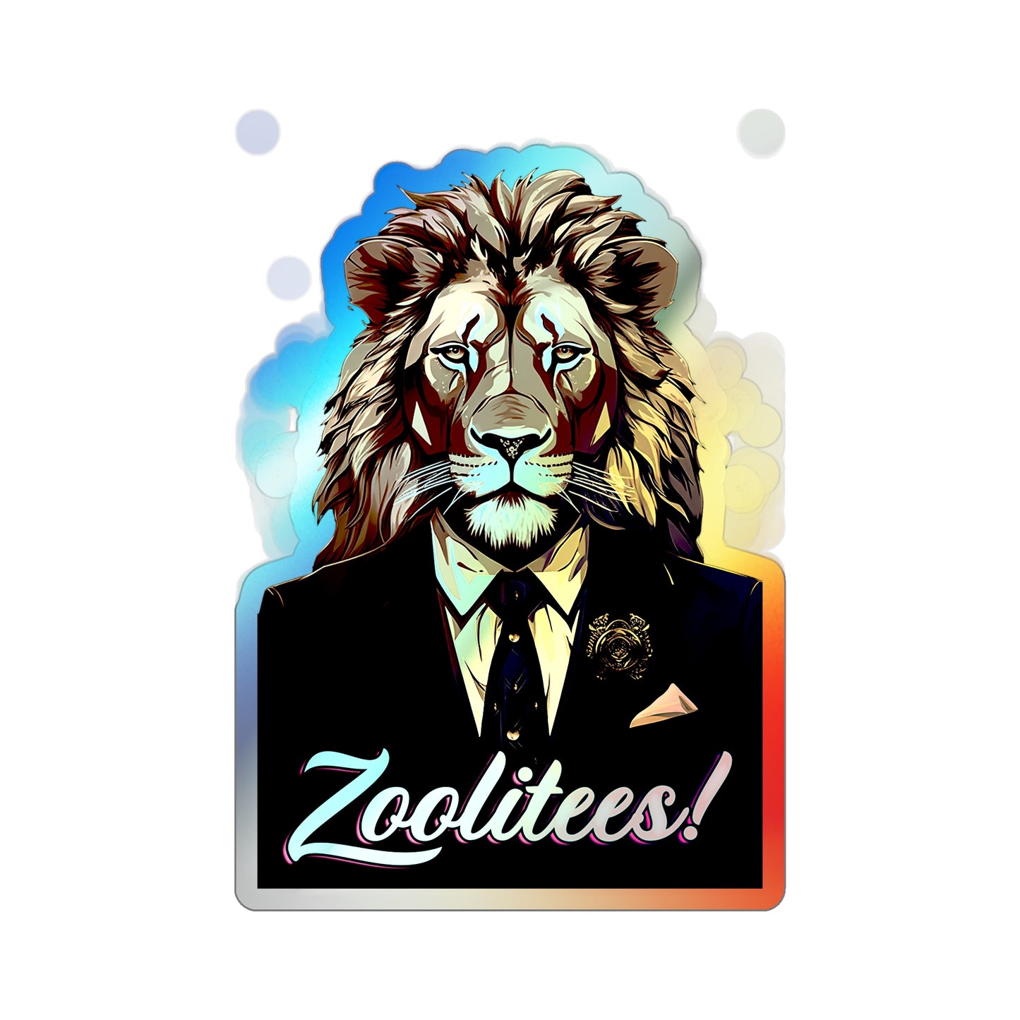 Lion Biz Holographic Die-cut Stickers