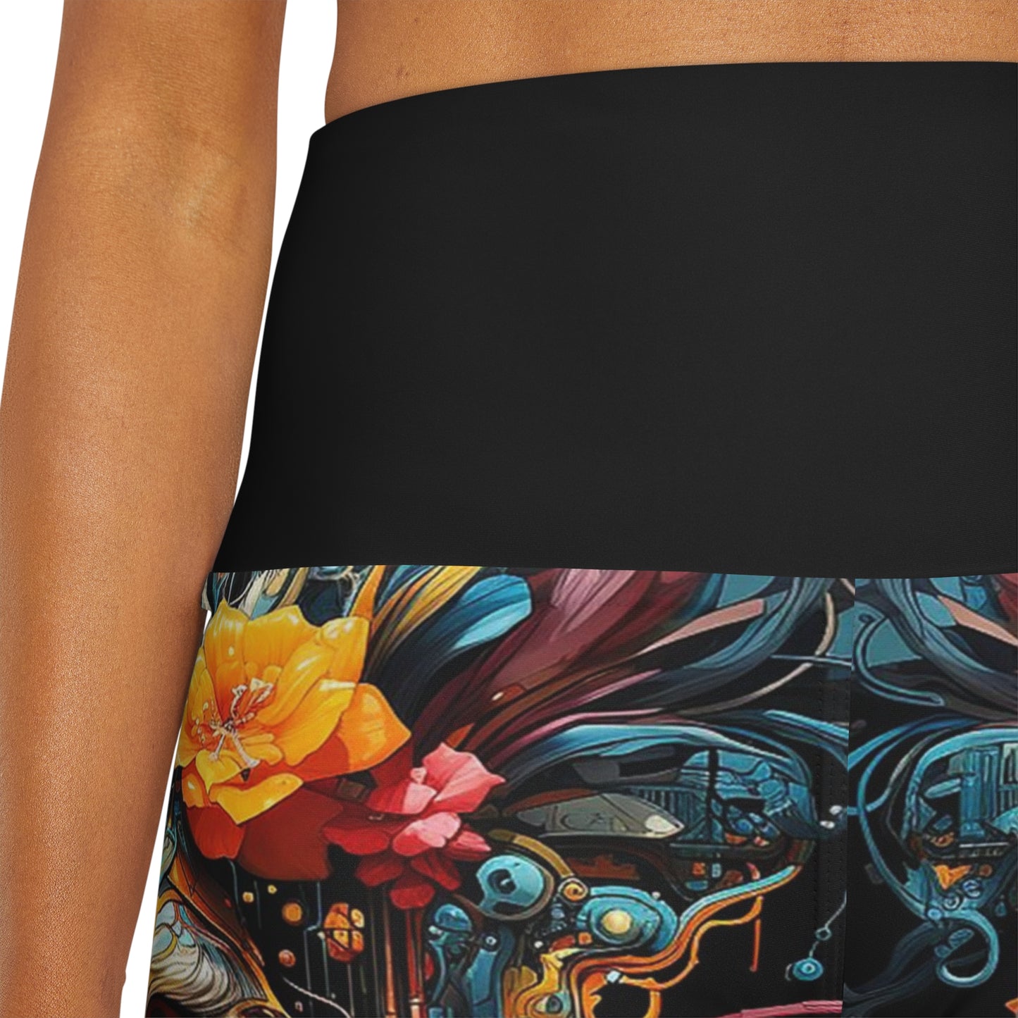 Focused Lion High Waisted Yoga Shorts