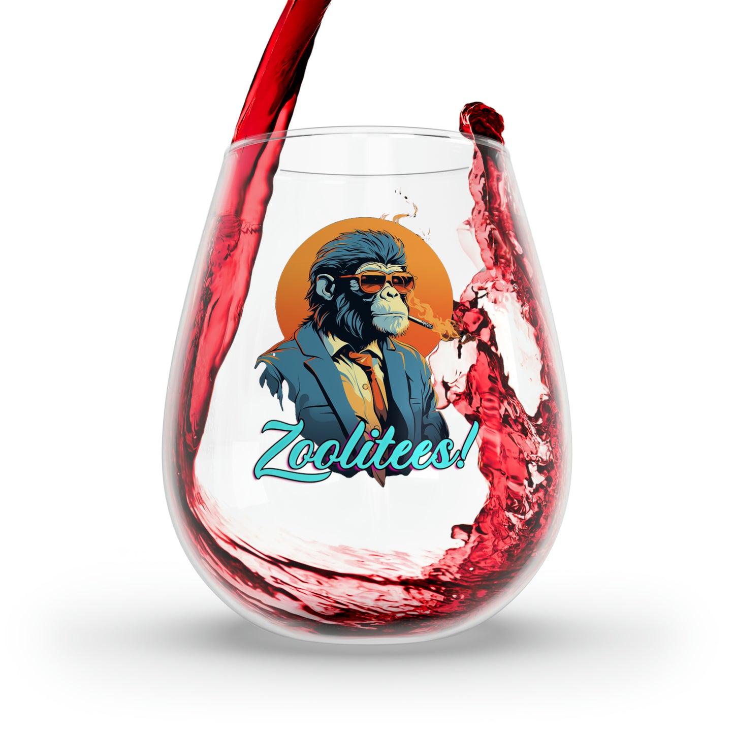 Smoking Monkey Stemless Wine Glass, 11.75oz