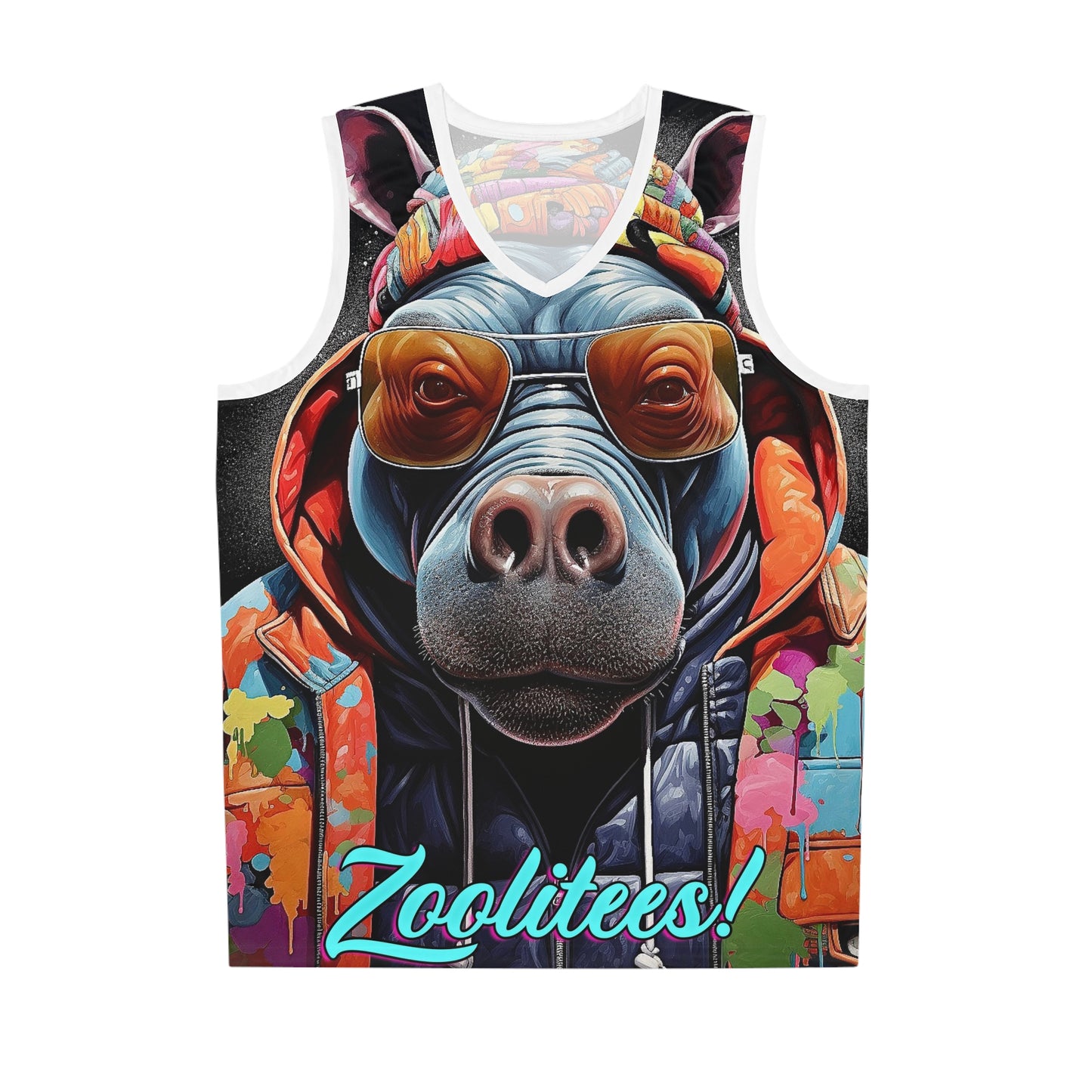 Hip-Hop Hippopotamus 2 Basketball Jersey