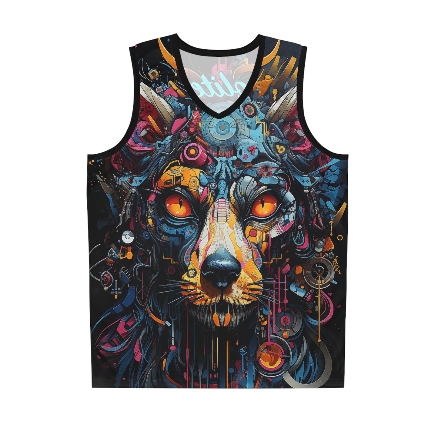 Psychedelic Cat Basketball Jersey