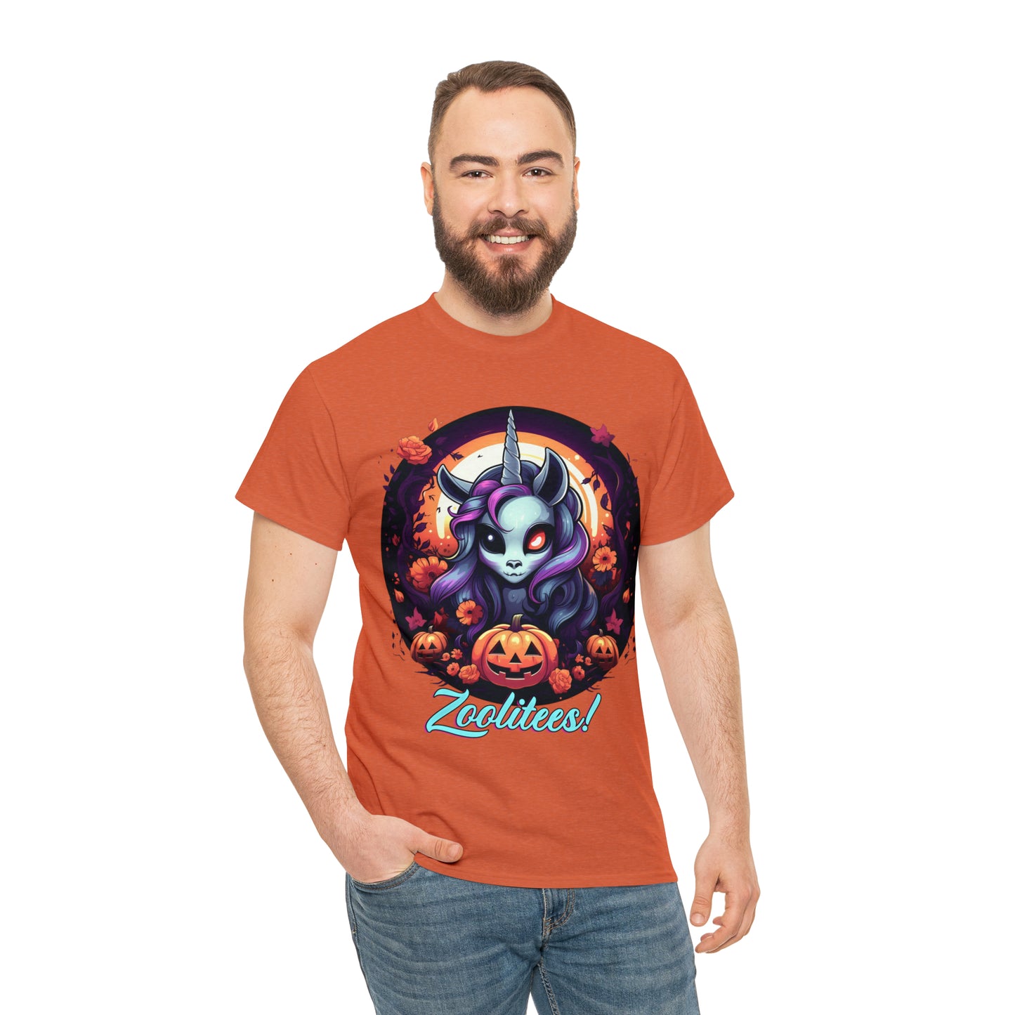 Halloween Unicorn Unisex Heavy Cotton Tee