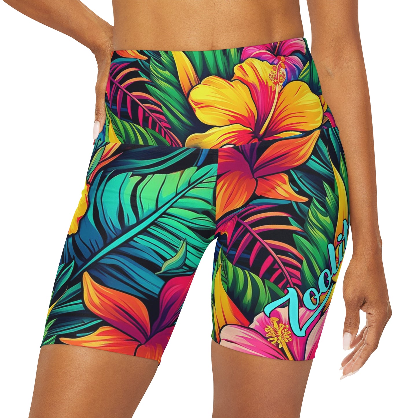 High Waisted Yoga Shorts (AOP)