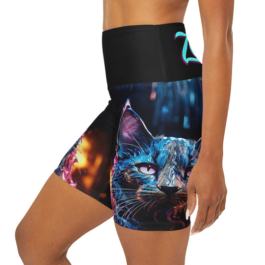 High Waisted Yoga Shorts (AOP)