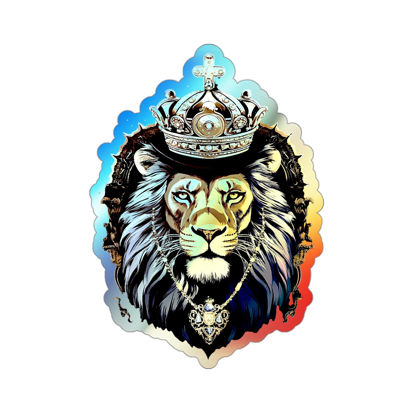 King Lion Holographic Die-cut Stickers