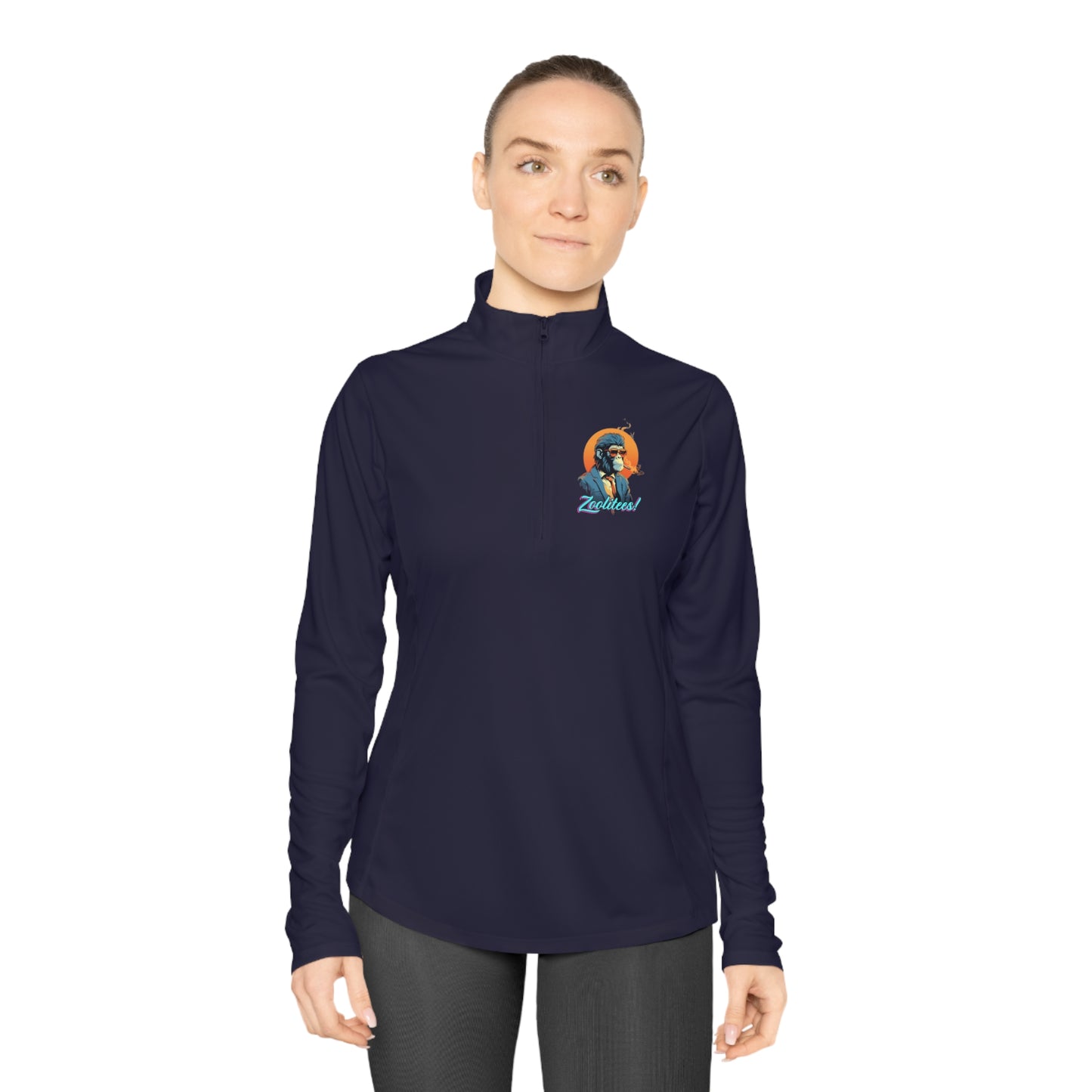 Smoking Monkey Ladies Quarter-Zip Pullover