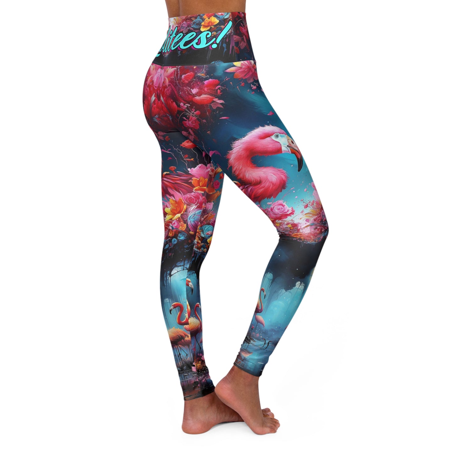 Flamingo High Waisted Yoga Leggings