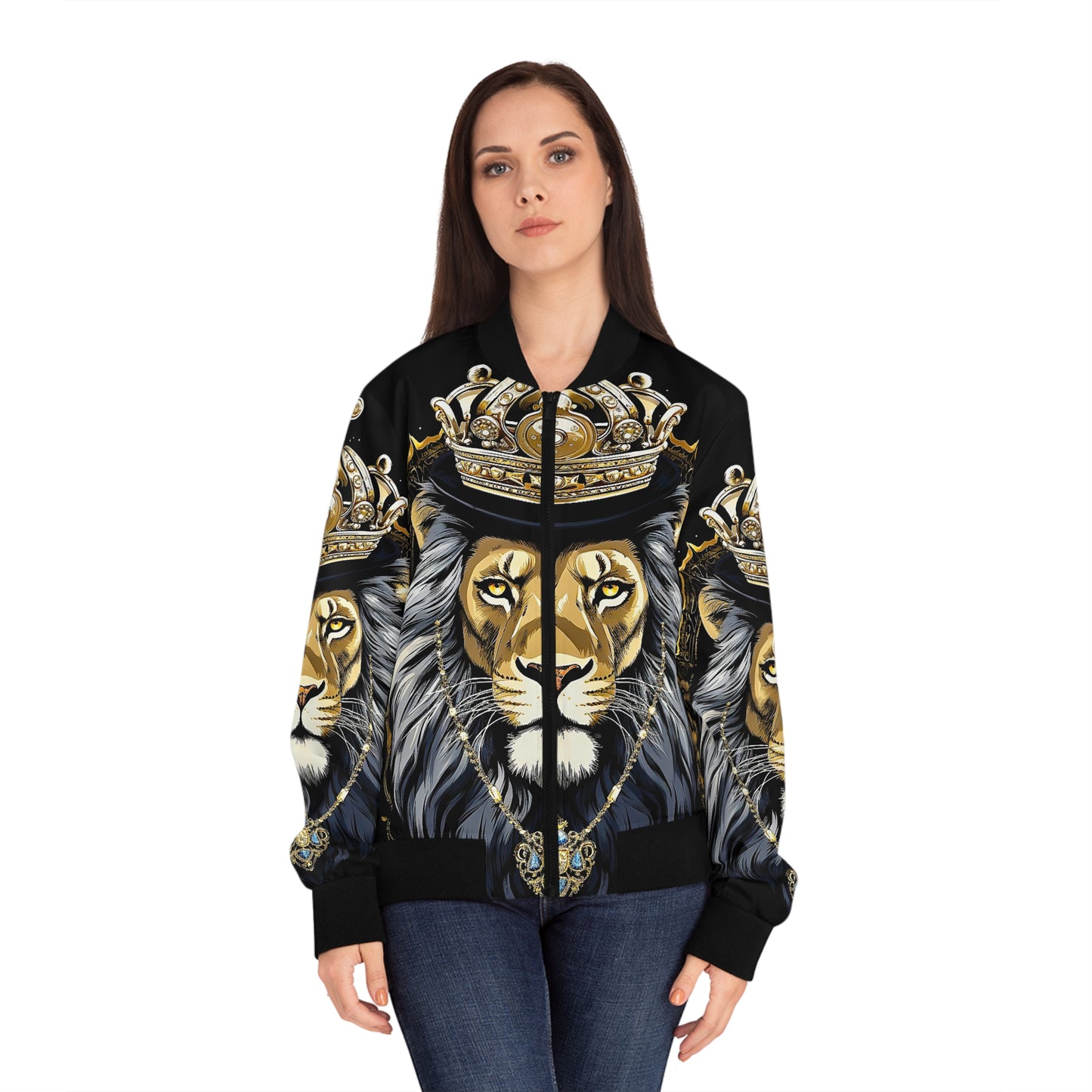 Women's King Lion Bomber Jacket (AOP)