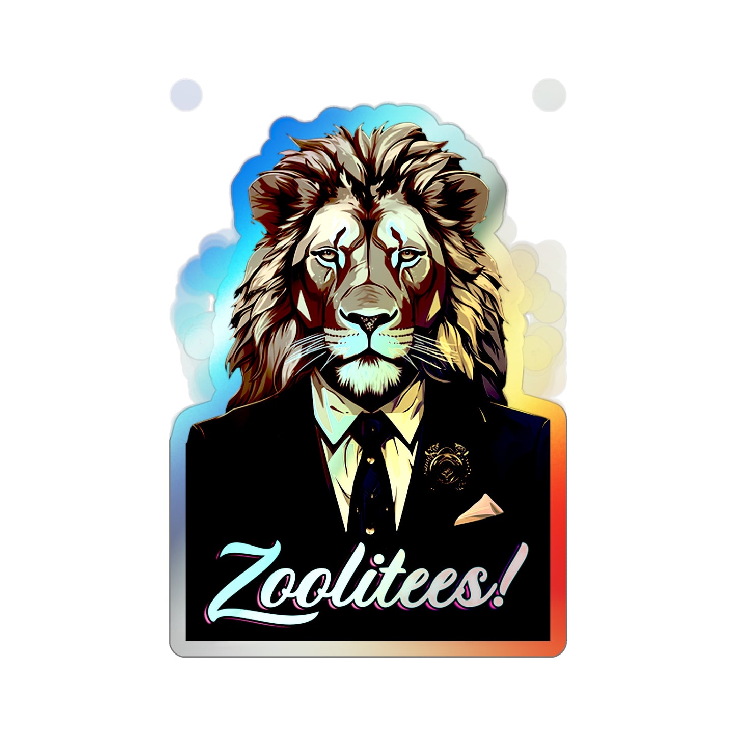 Lion Biz Holographic Die-cut Stickers