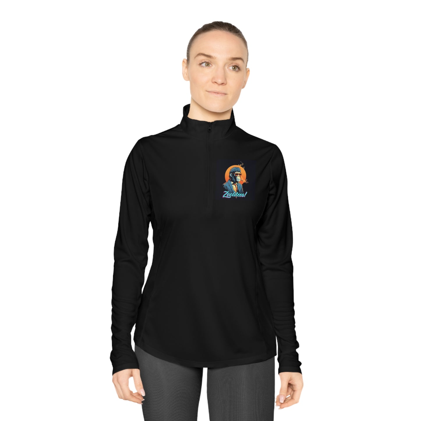 Smoking Monkey Ladies Quarter-Zip Pullover