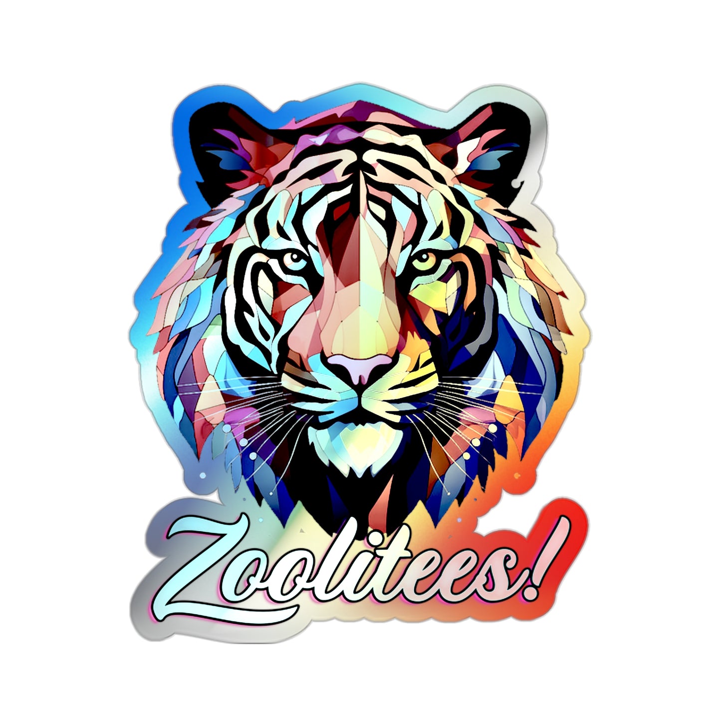 Tiger Holographic Die-cut Stickers