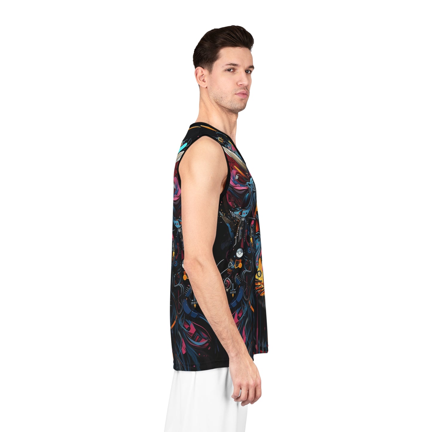 Psychedelic Cat Basketball Jersey